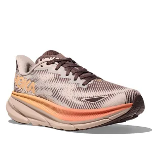 Tactile Ground Feedback Anatomical Lacing System Womens Hoka Clifton 9 GTX in Cosmic Pearl/Smoky Quartz