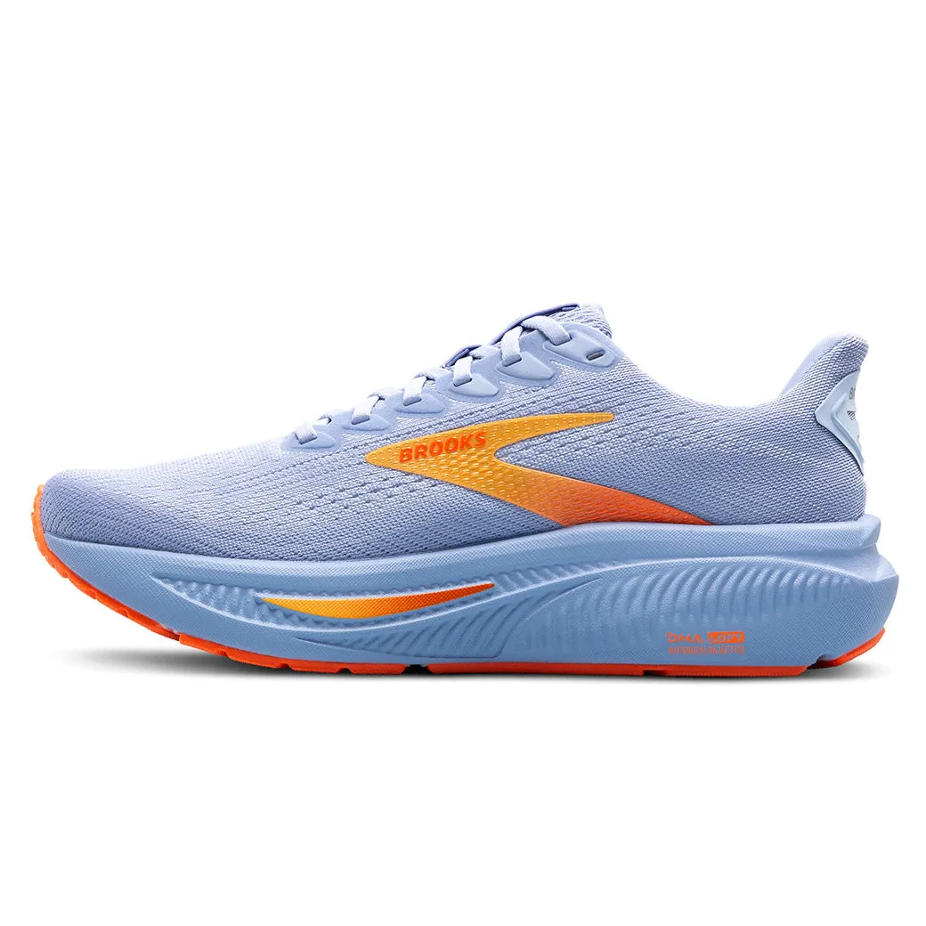 running in stadiums Womens Brooks Running Ghost 17 in Blue Heron/White/Orange
