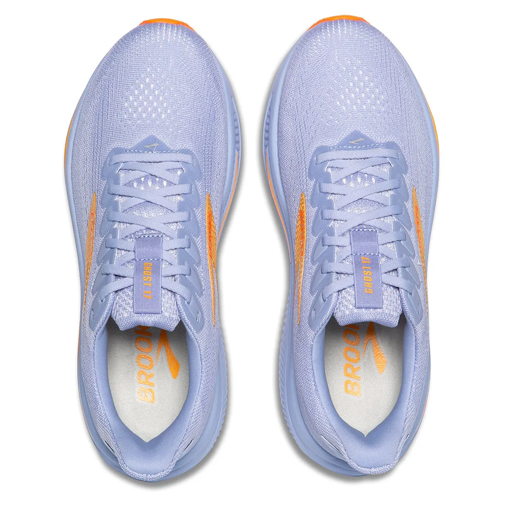 downhill running shoes running in a composite bridge area shoes Womens Brooks Running Ghost 17 in Blue Heron/White/Orange