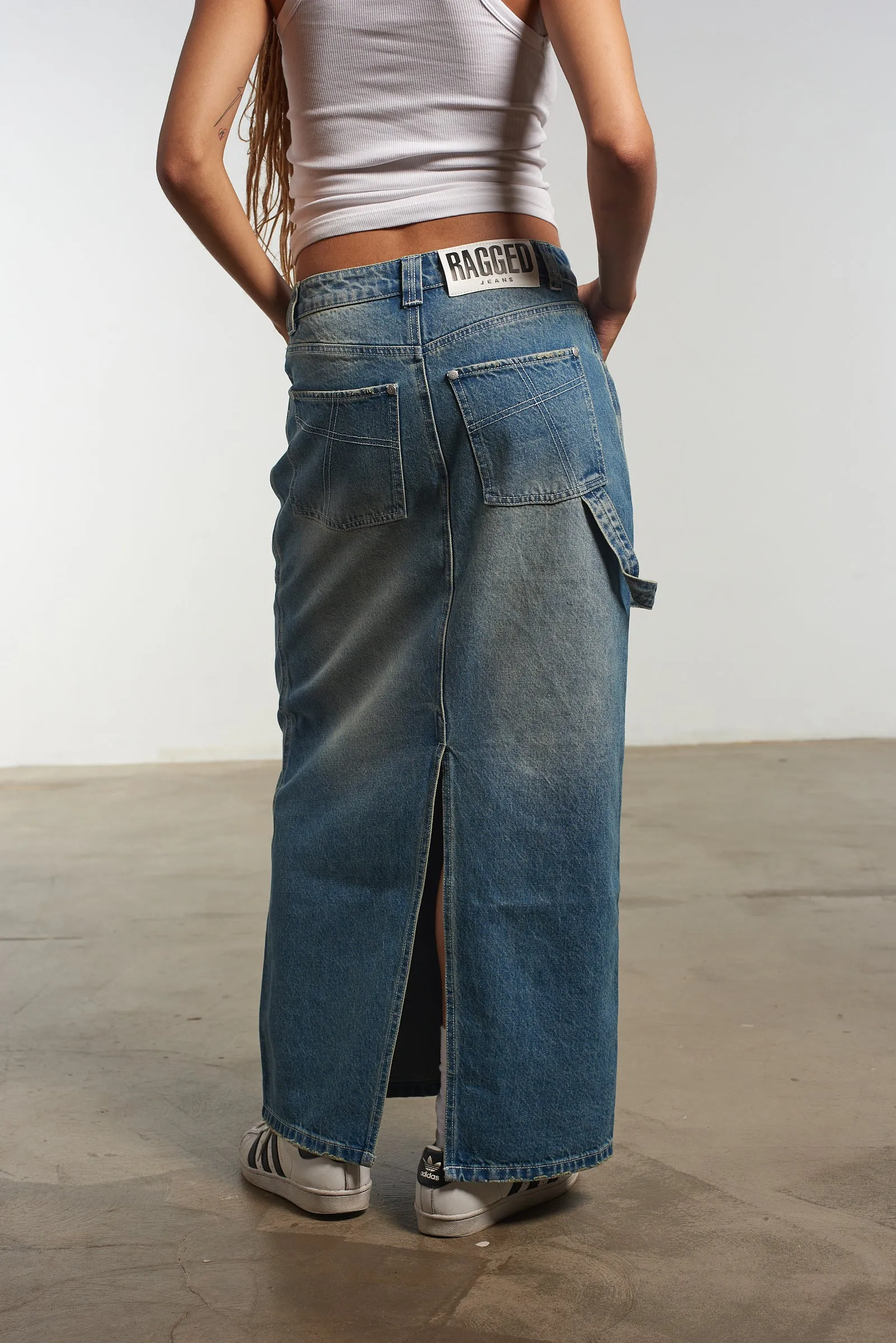 Breezy Fit Carpenter Maxi Skirt Blue