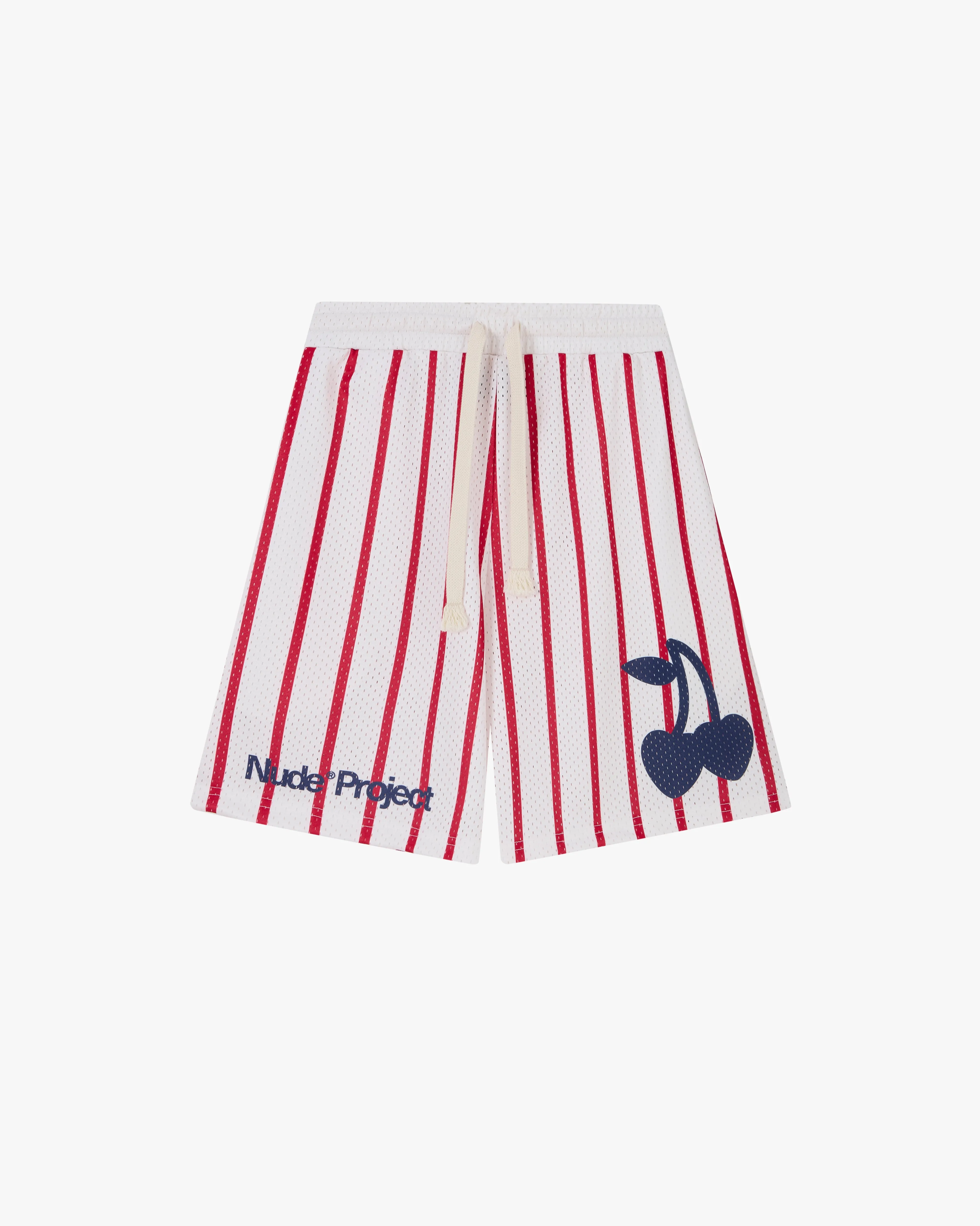 Simple Utility Body Sculpting Stripes Mesh Short