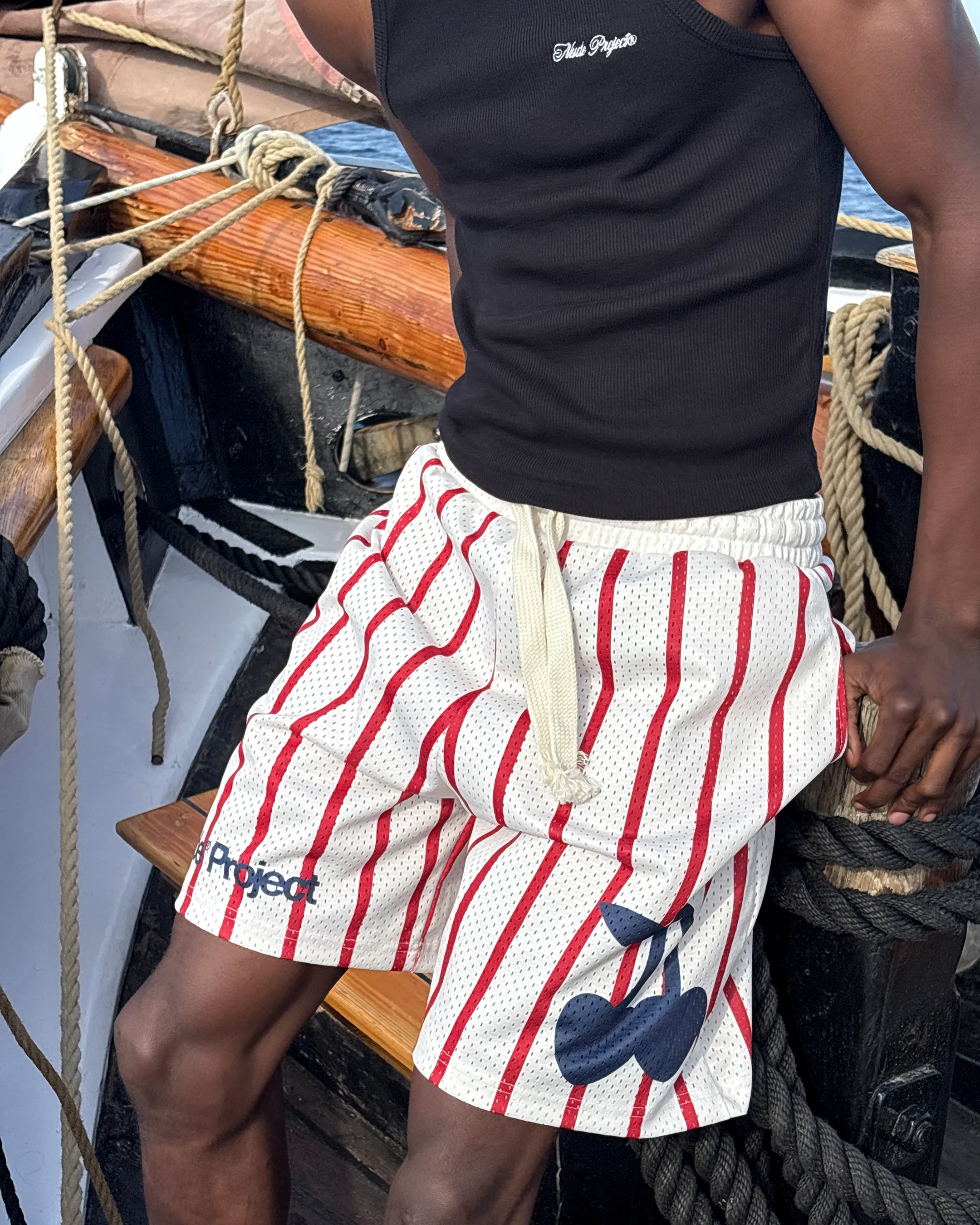 Stripes Mesh Short Casual Essentials Smooth Fit Lining