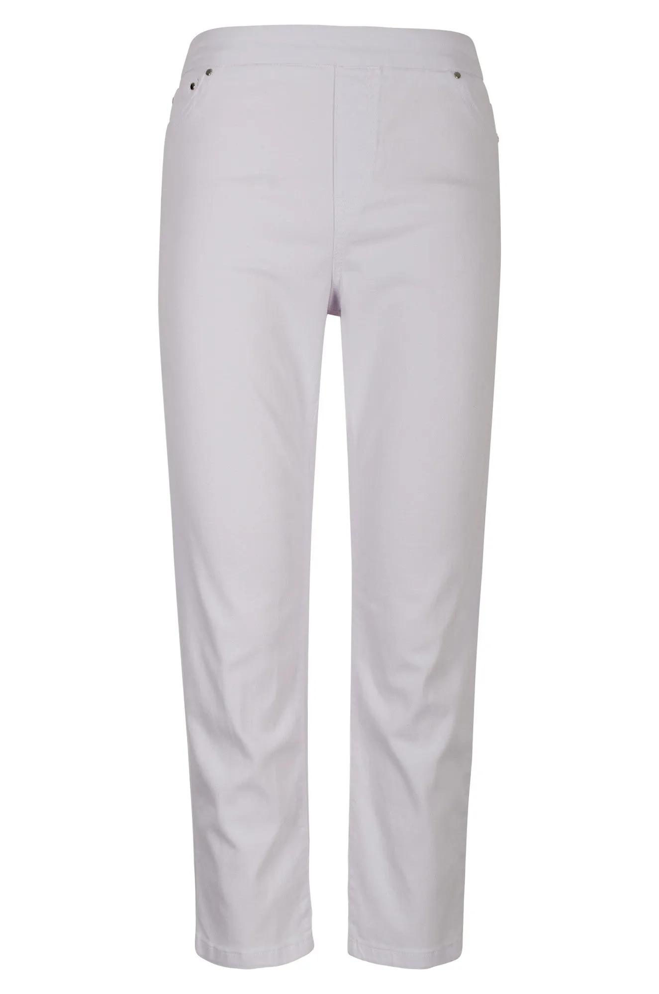 Performance Support Stretch Cotton blend Capri Jeans | WHITE | 6924A1