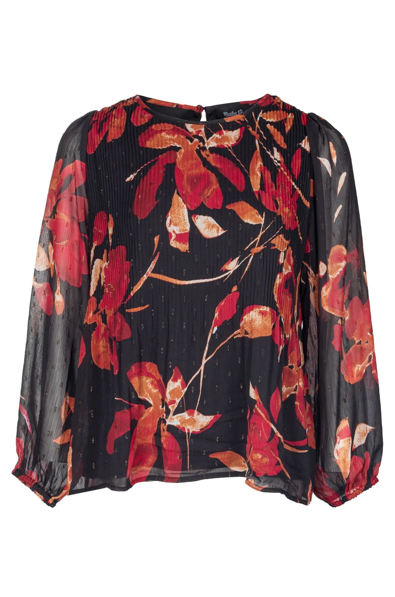 Top | RED BLACK FLOWER | 8583B1 MultiPocket