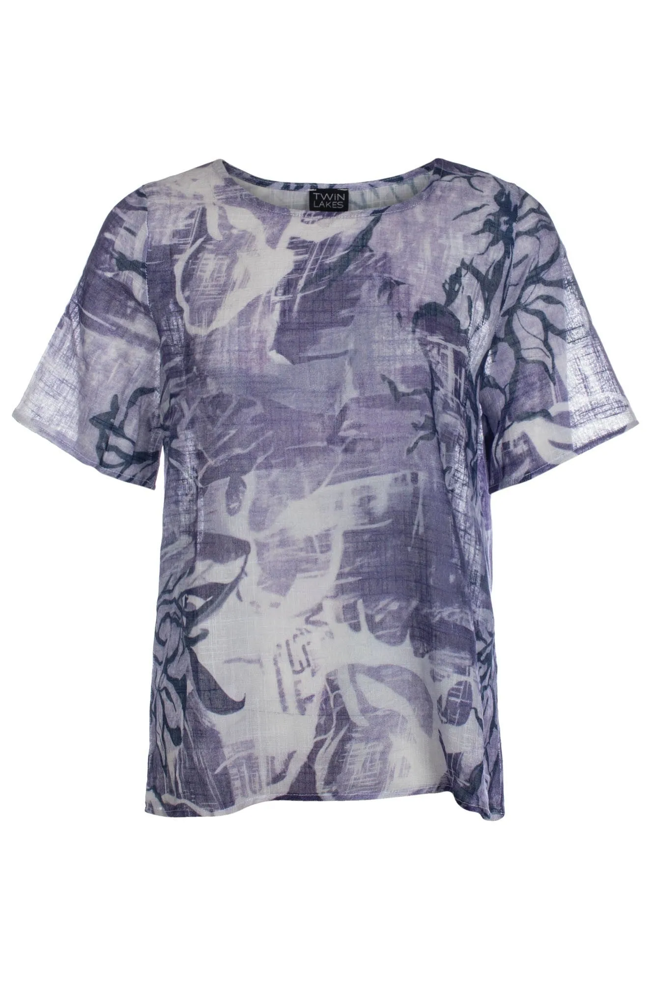 slim fit Soft Jacket Top | Lilac Navy Sketch | 6275C1