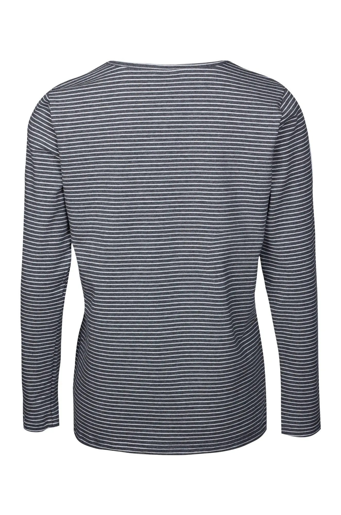 Stripe Crew neck Top | Charcoal White | 6561B1 Nature Glow