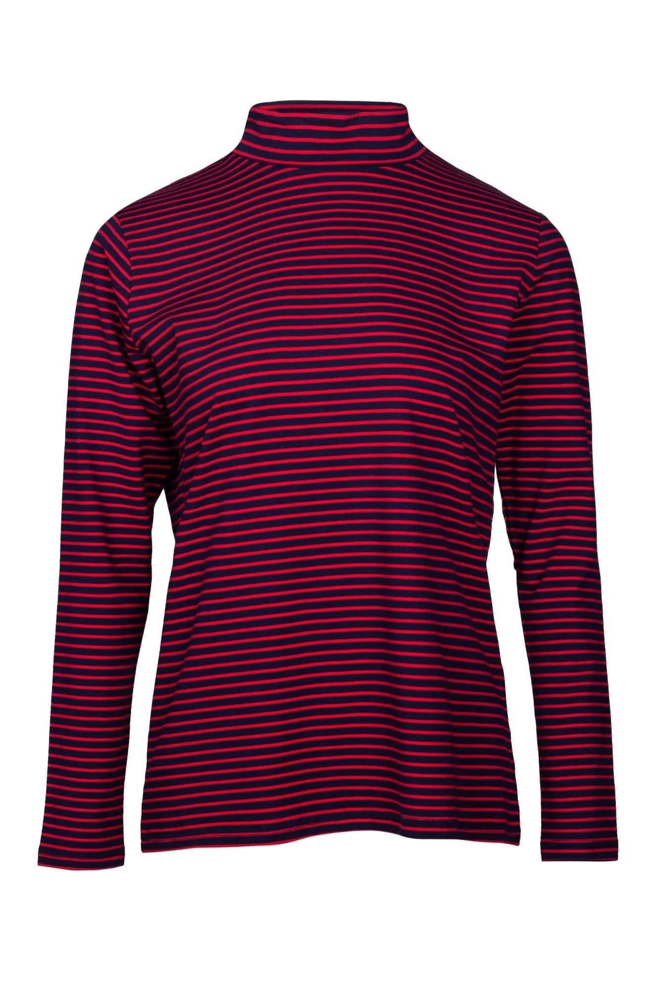 Stripe Turtle neck Top | NAVY RED | 6562B1 Trendy Boots Easy Go