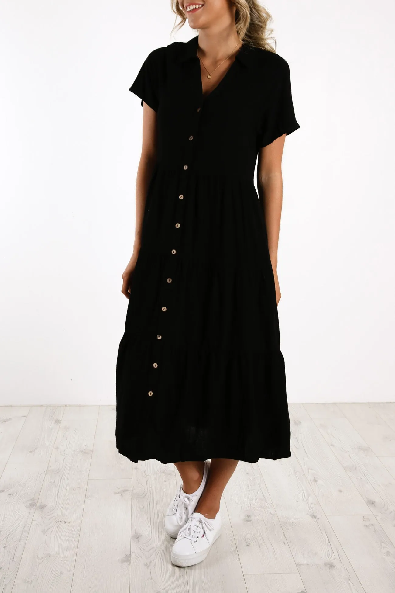 Little Paradise Midi Dress Black Stylish and Comfortable