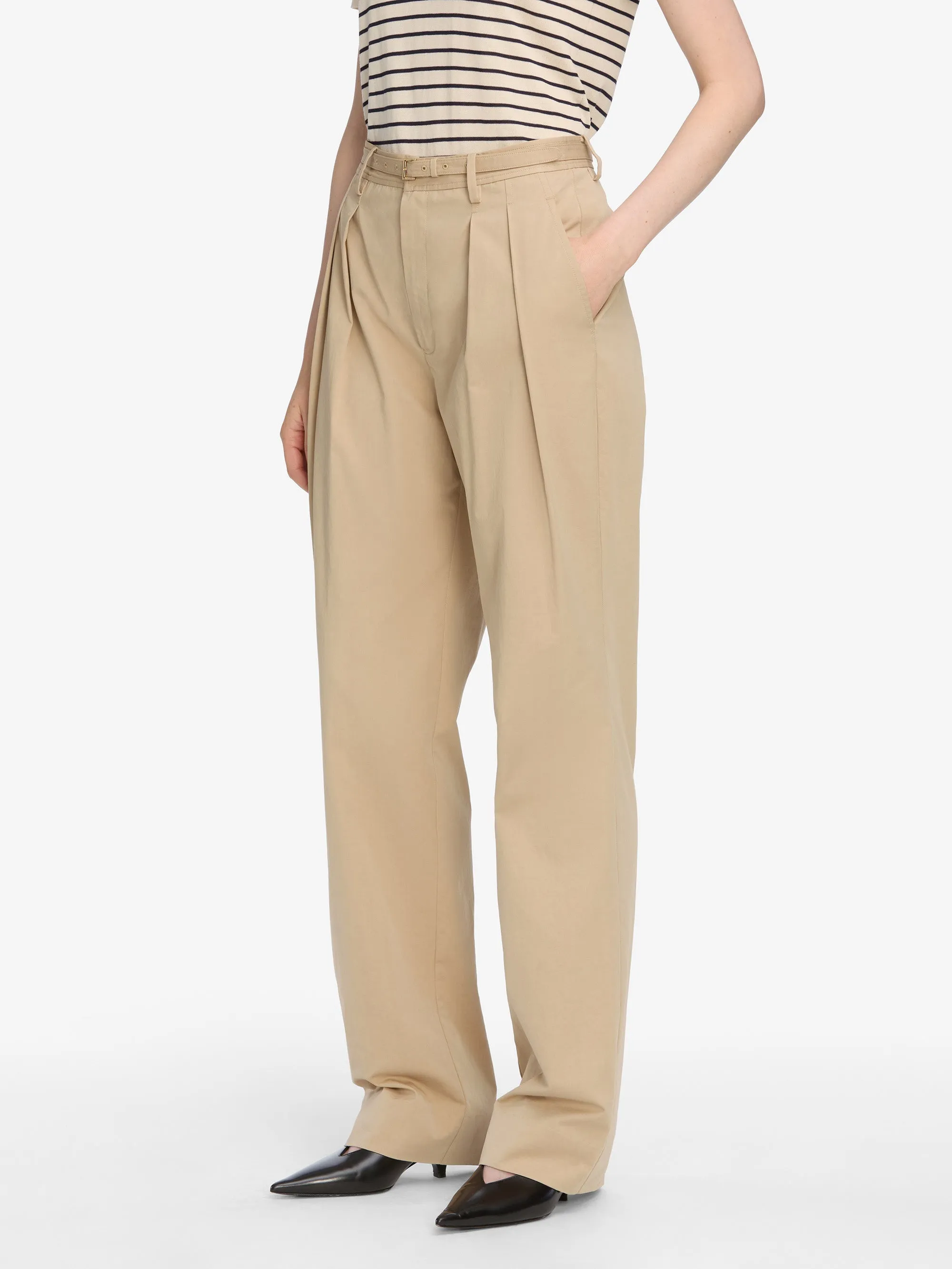 ArticulatedJoints The Pleated Stilt Trouser -- Light Khaki