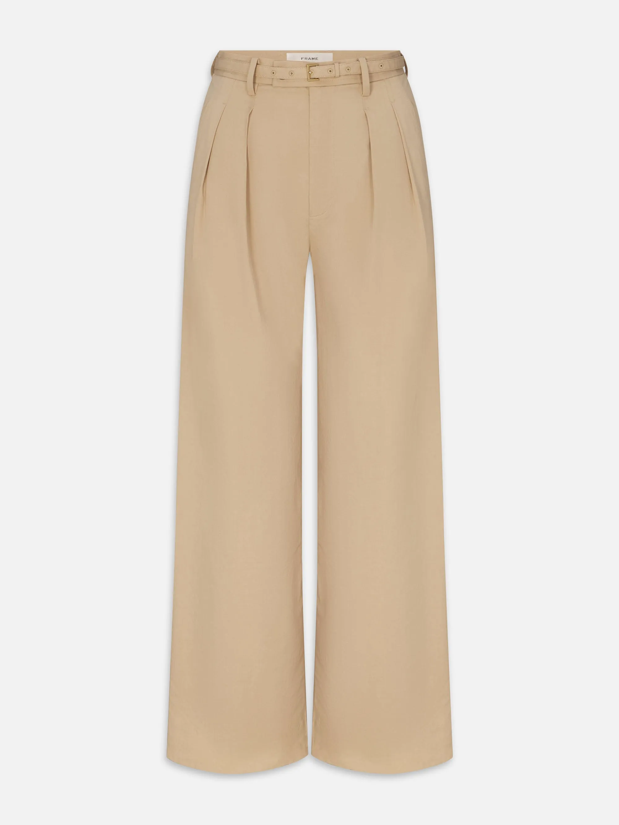 The Pleated Stilt Trouser -- Light Khaki Soft Brushed Lining Durable Comfort