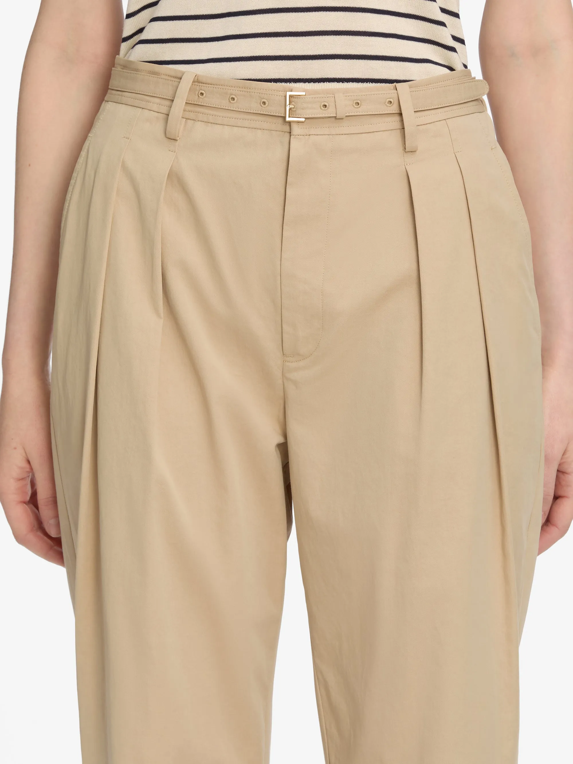 The Pleated Stilt Trouser -- Light Khaki BreathableMaterial