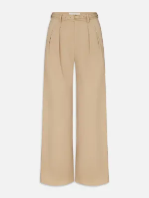 The Pleated Stilt Trouser -- Light Khaki Soft Brushed Lining Durable Comfort
