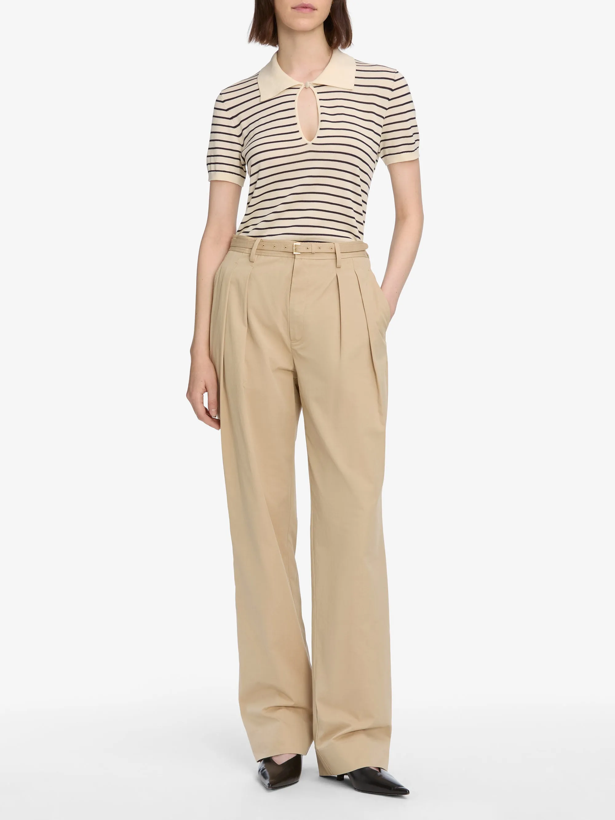 BreathableMaterial The Pleated Stilt Trouser -- Light Khaki