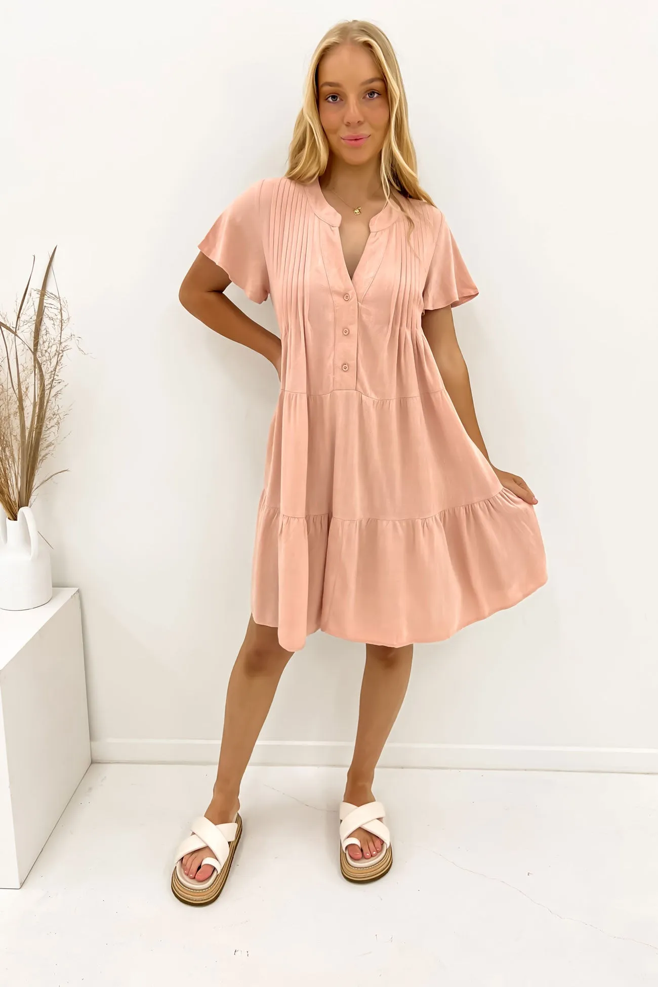 Blaire Mini Dress Blush Light Wrap
