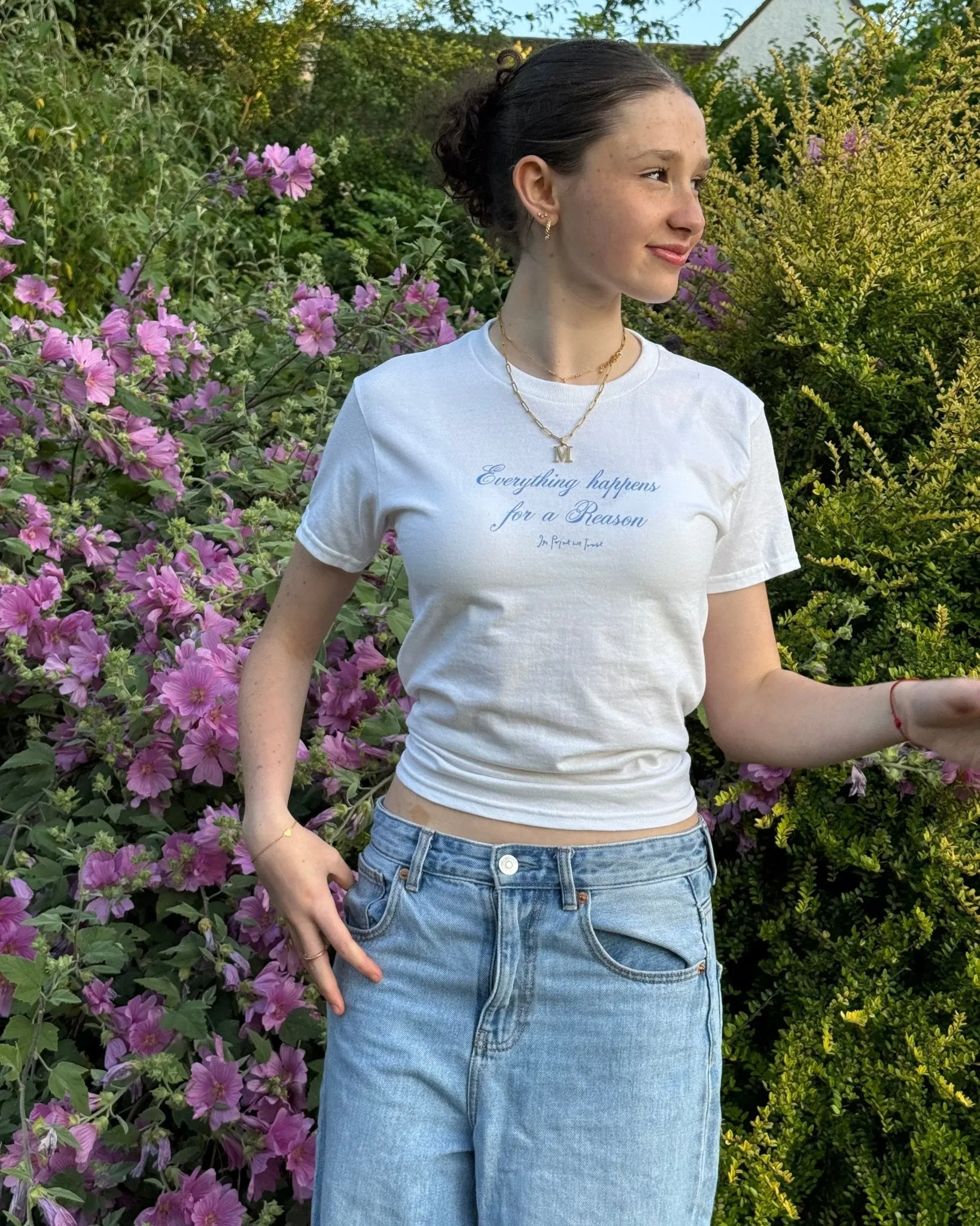 Breathable Fit Design everything happens baby tee