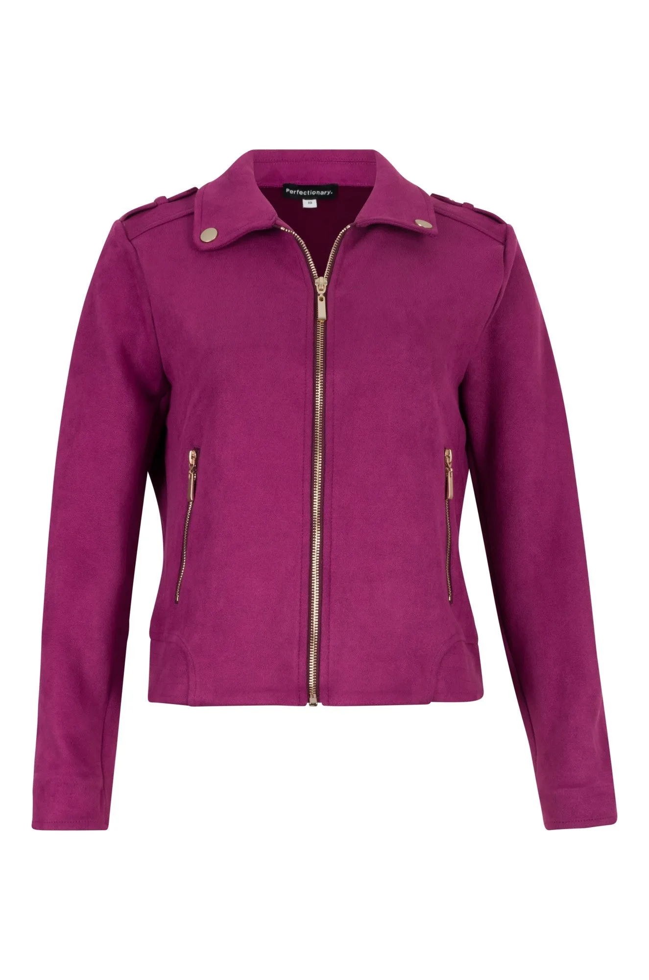 Multi Use Piece Functional Piece Suede Look Jacket | MAGENTA | 4064B1