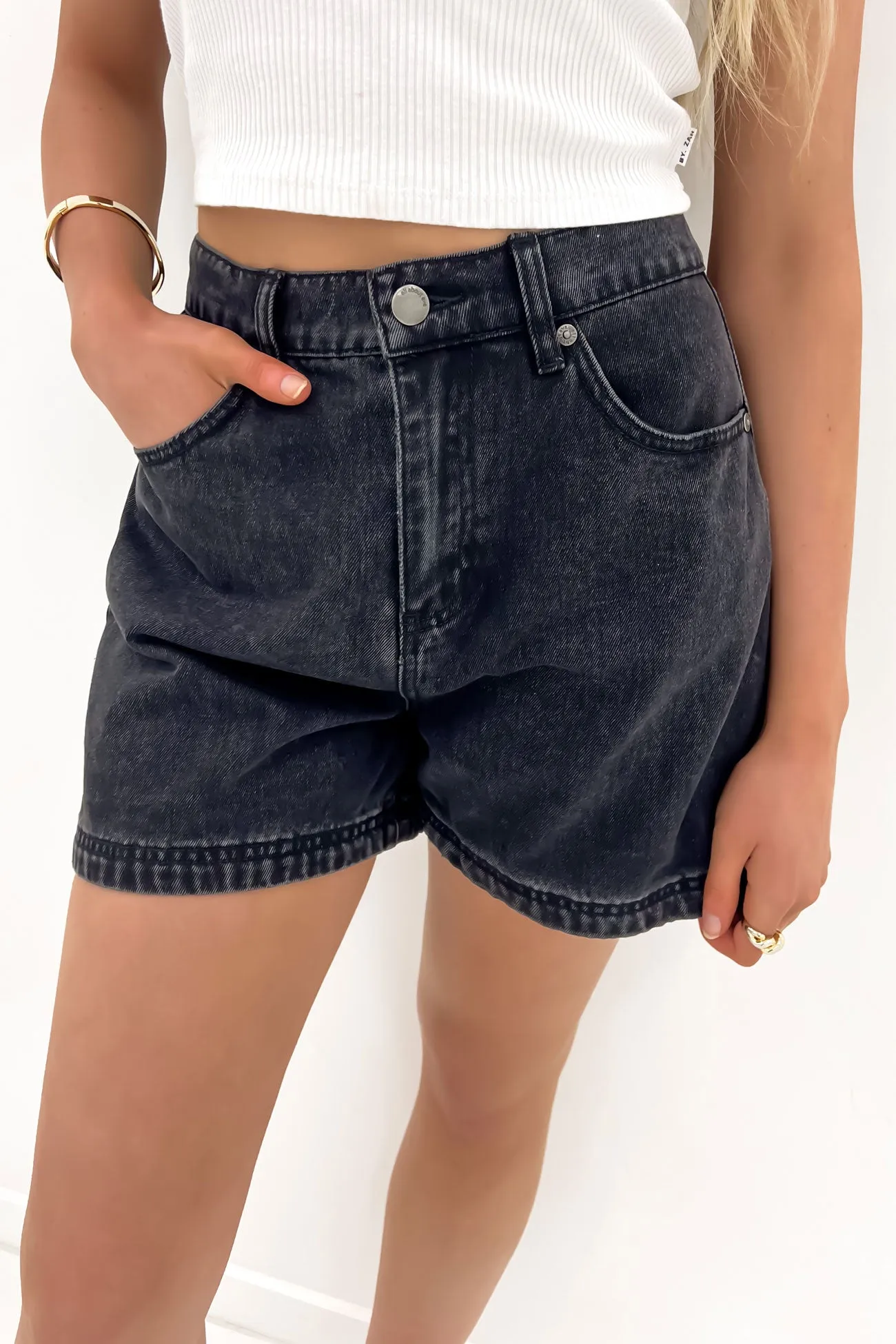 Josie Short Washed Black dance clothing