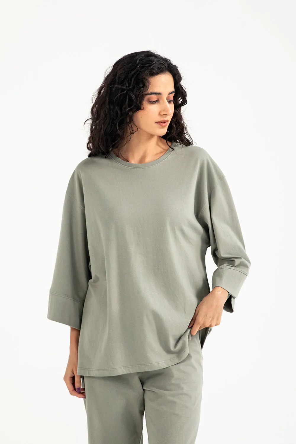 OVERSIZED TEE Geometric Print discount offer