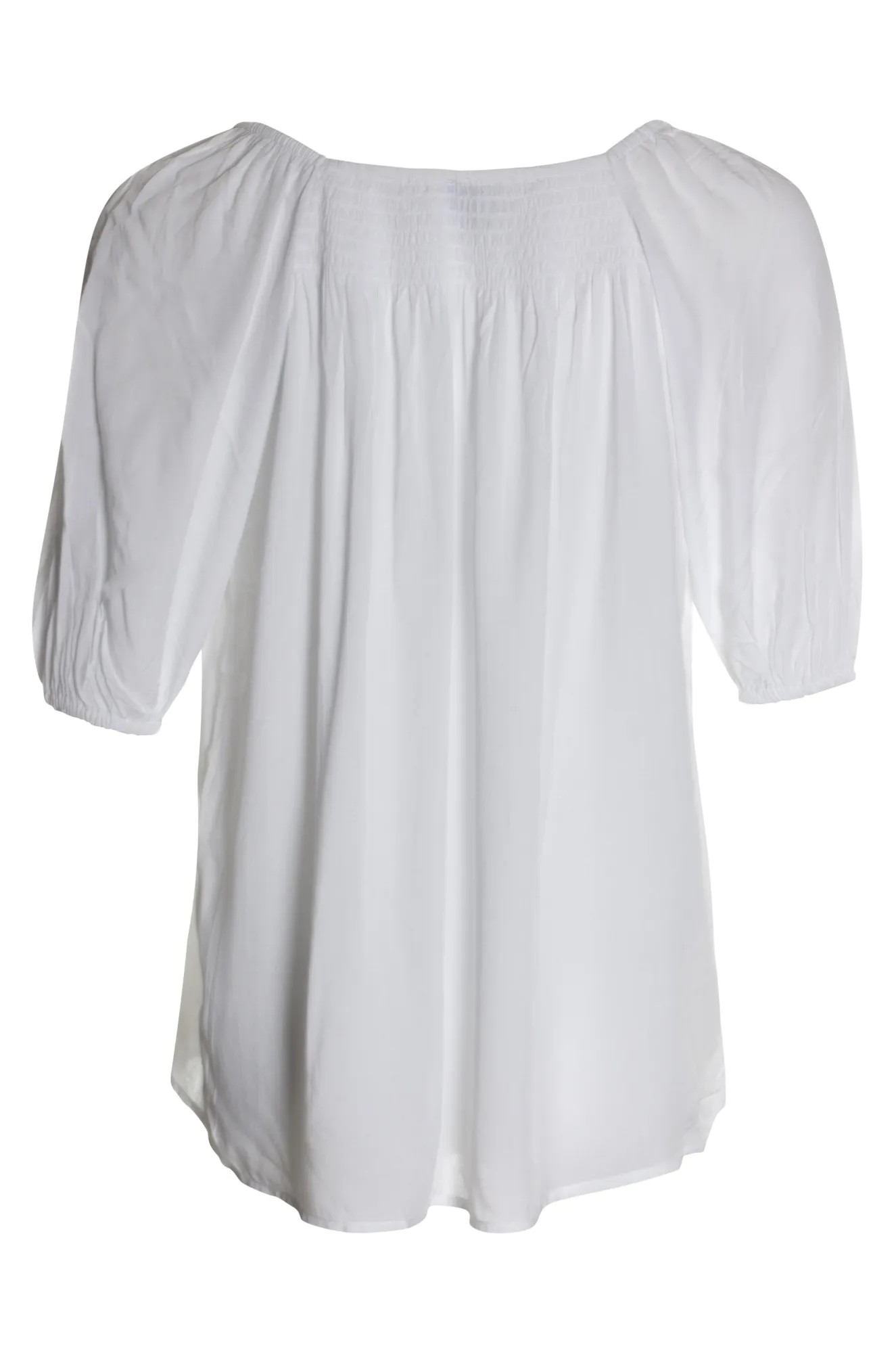 Summer Top with shirring details | WHITE | 6311AR Bold Fashion Work Wear