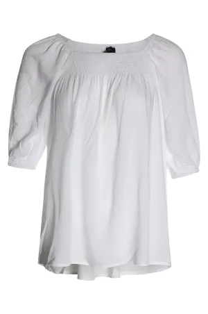 Relaxation Wear Summer Top with shirring details | WHITE | 6311AR