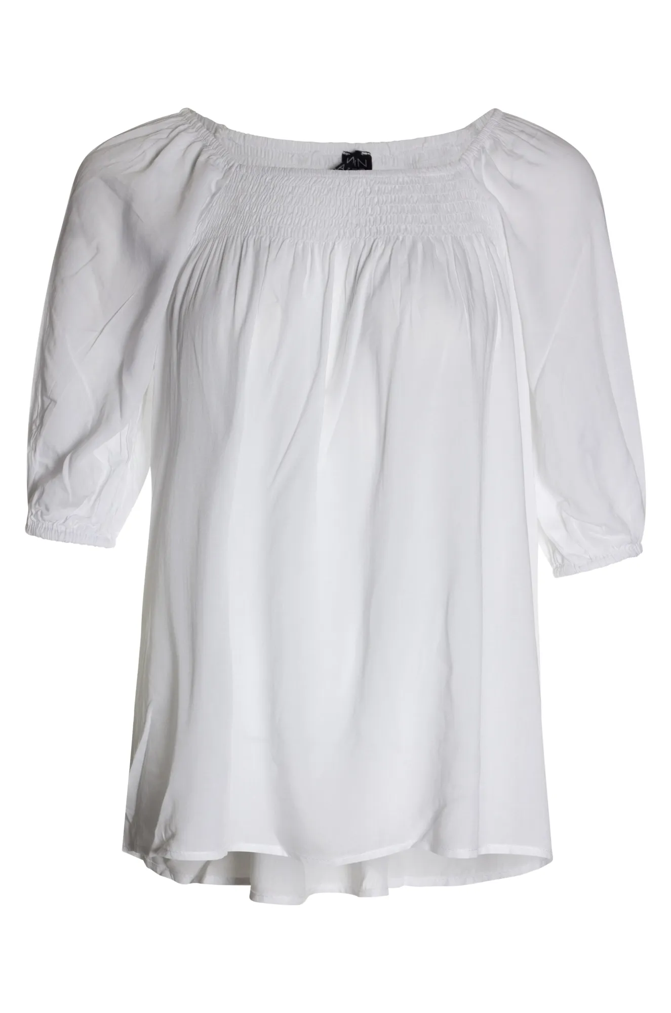 DurableReinforcedElbow Fresh Glow Summer Top with shirring details | WHITE | 6311AR
