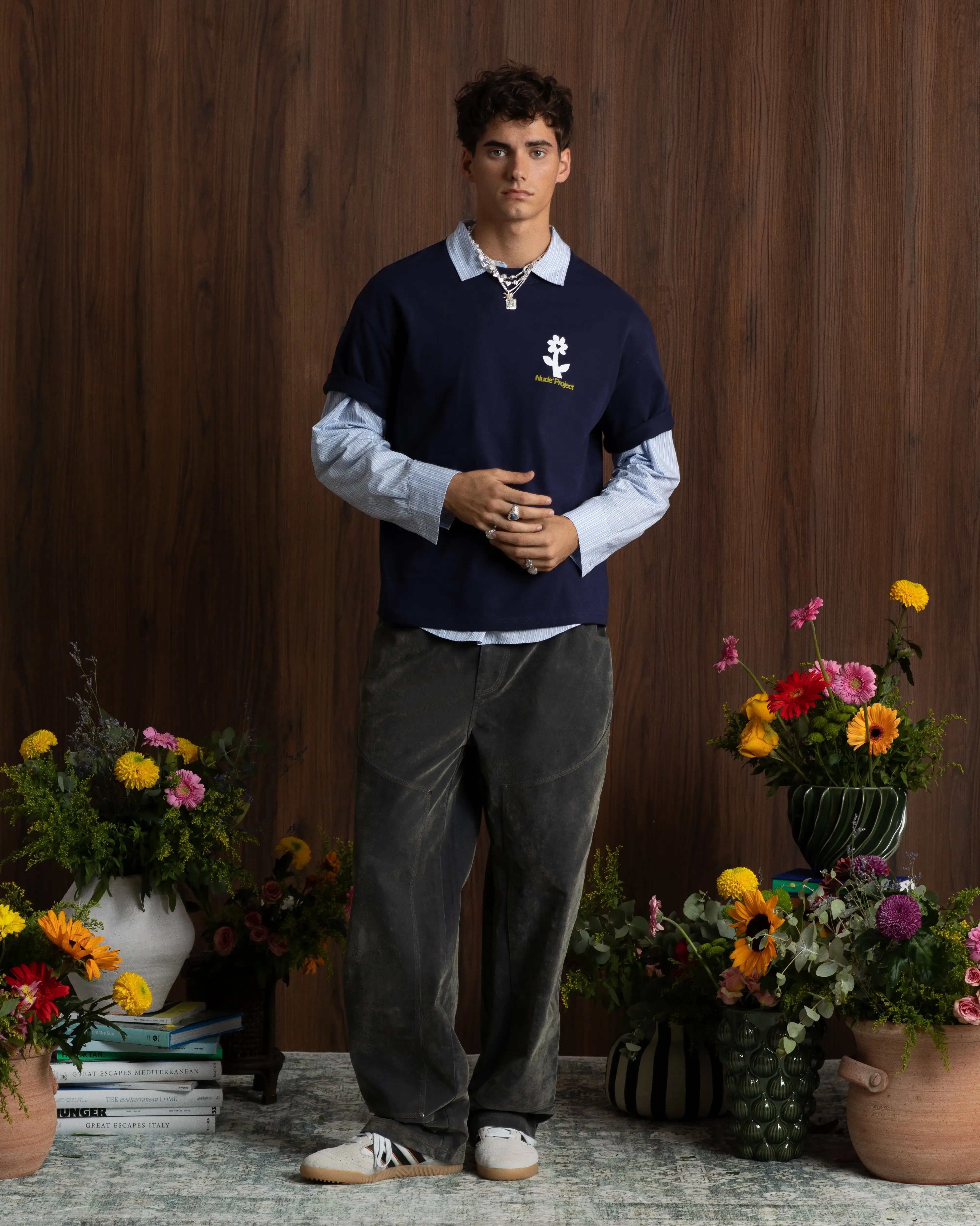 Sunny Tee Navy Antibacterial lining