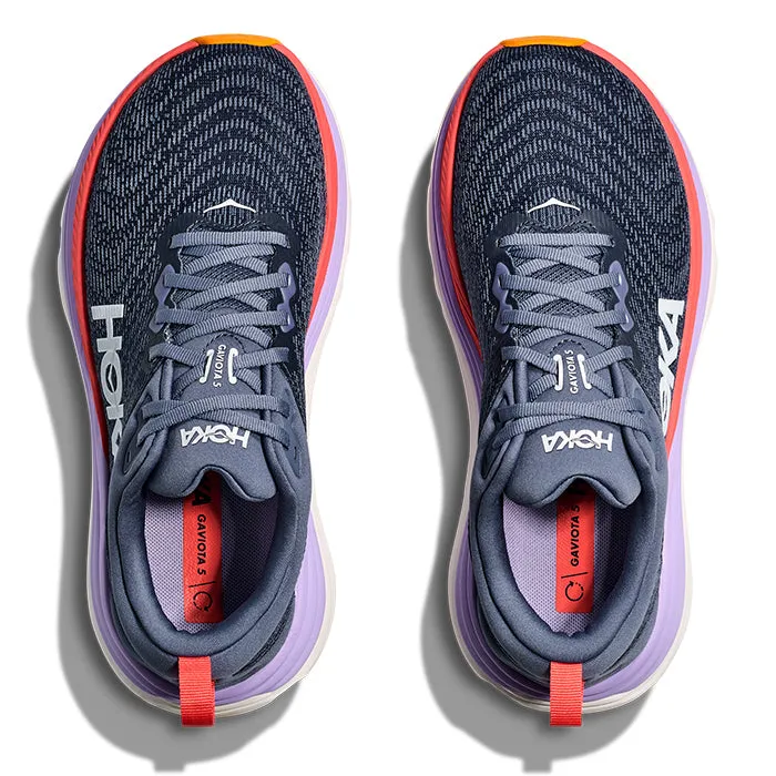 Womens Hoka Gaviota 5 in Anchor/Grapefuit Contoured Arch