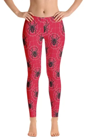 Fitness Training Beginner Level ReadyGOLF: Black Widow Red Women's All-Over Leggings