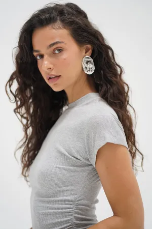 Plus Size Soft and Light Wear Dani Short Sleeve Top - Heather Grey