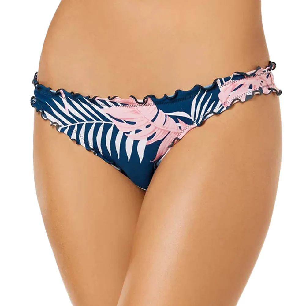 Women's Leaves Plant Printed Bikini Bottom,Petrol Shimmer Core Kind Soul