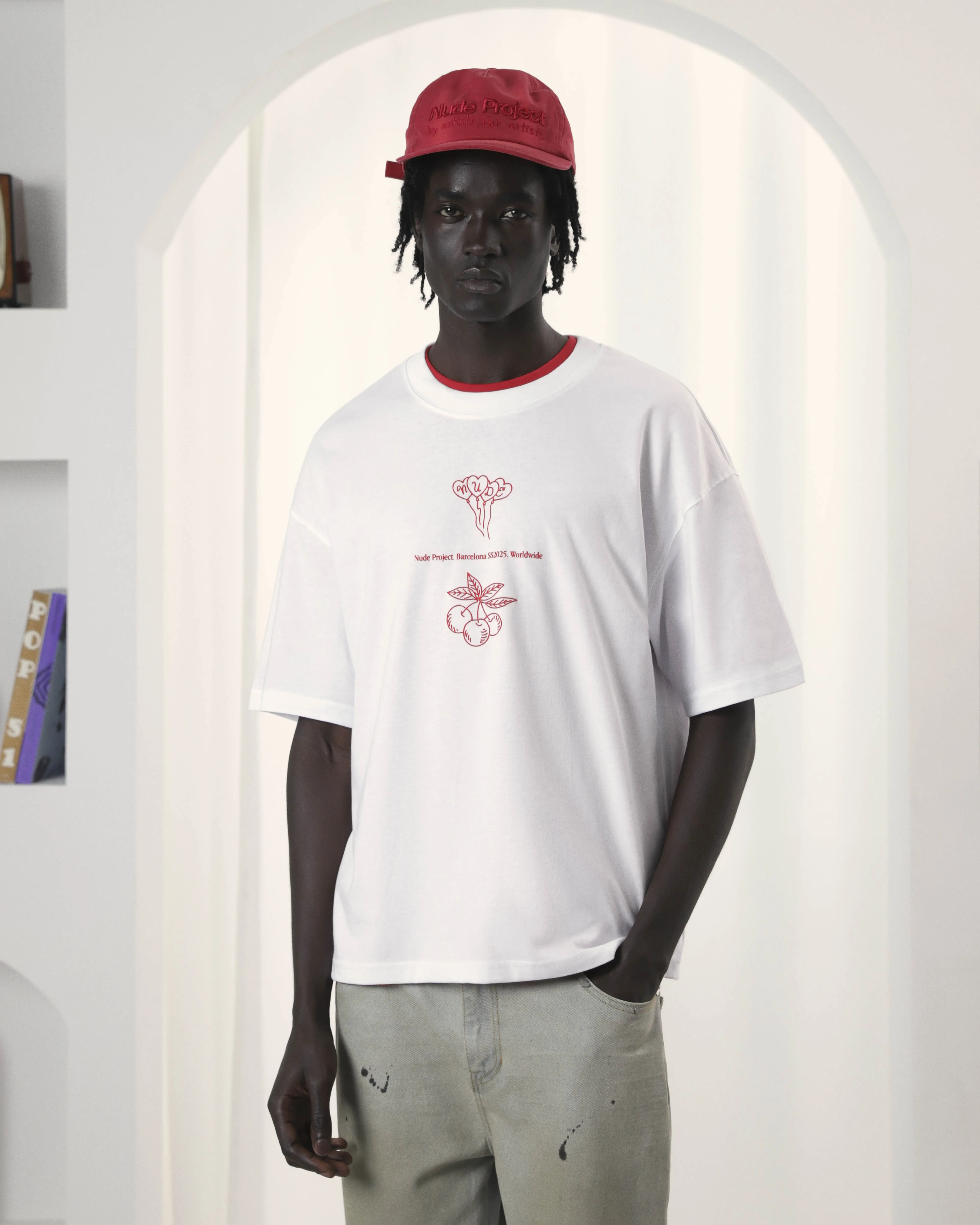 Swan Garden Tee White NonChafe AdjustableCuffs