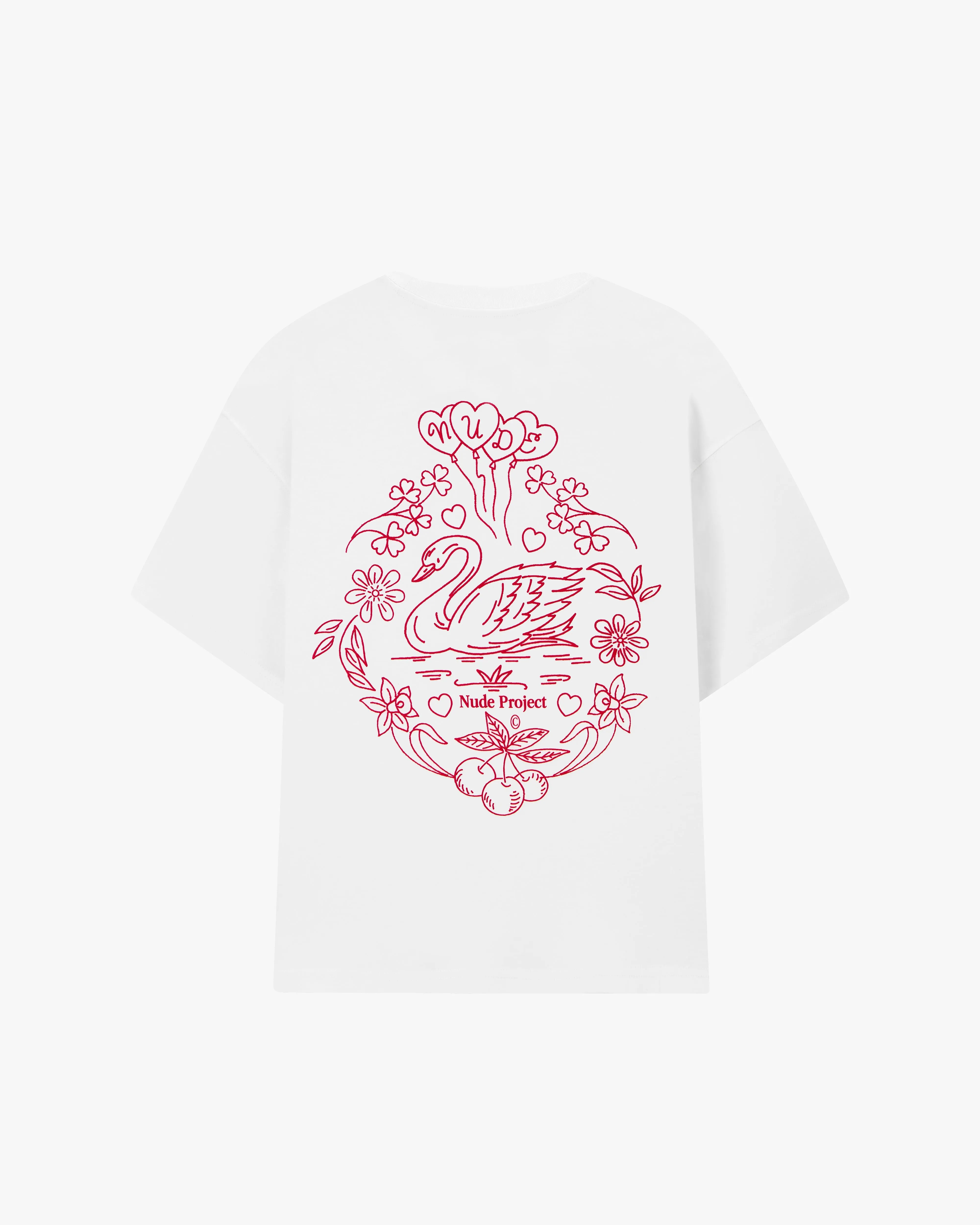 Swan Garden Tee White NoRubEdging Cool Design
