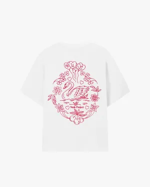 Swan Garden Tee White NoRubEdging Cool Design
