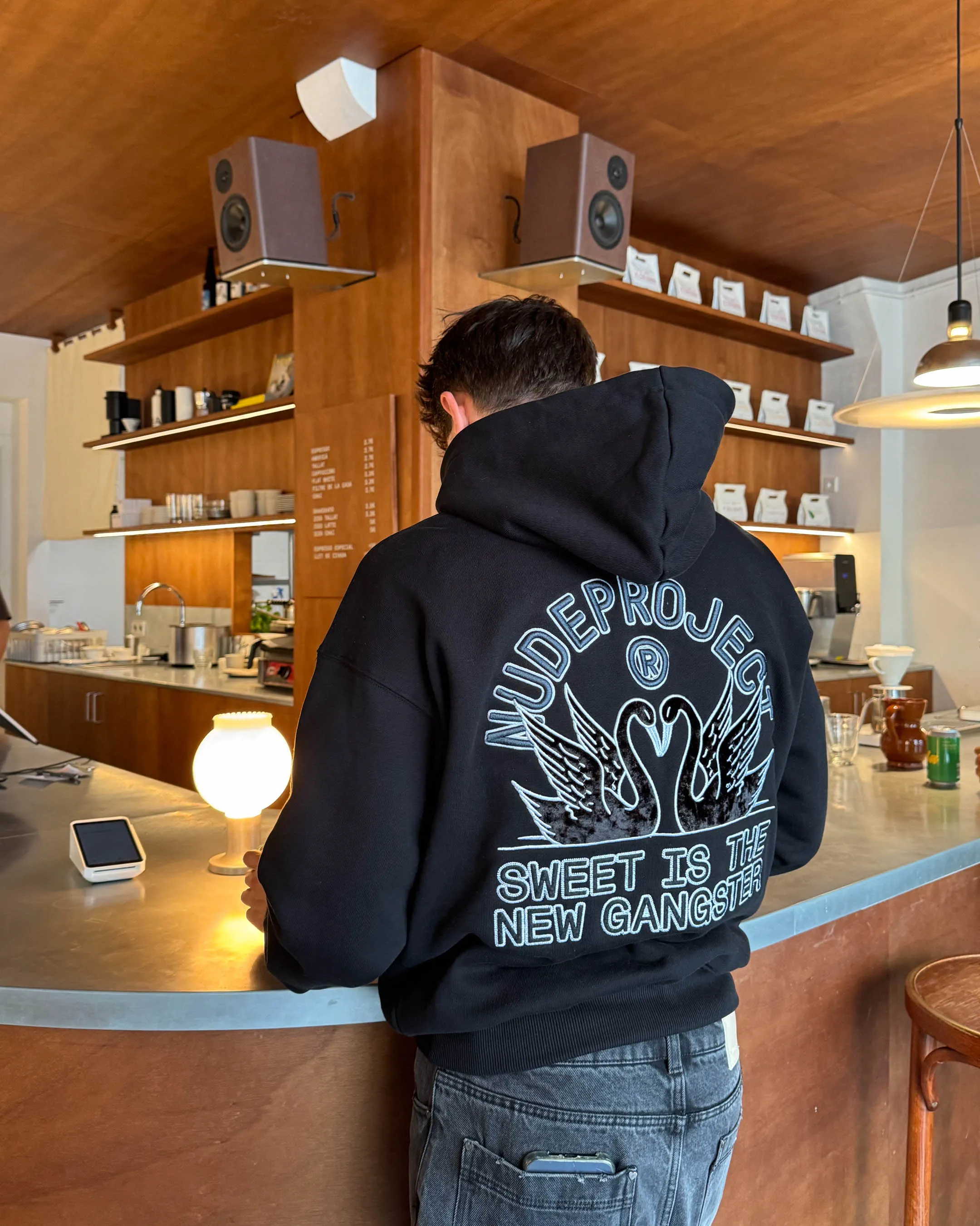 Cozy Clothing Style product high end luxury Swans Hoodie Black