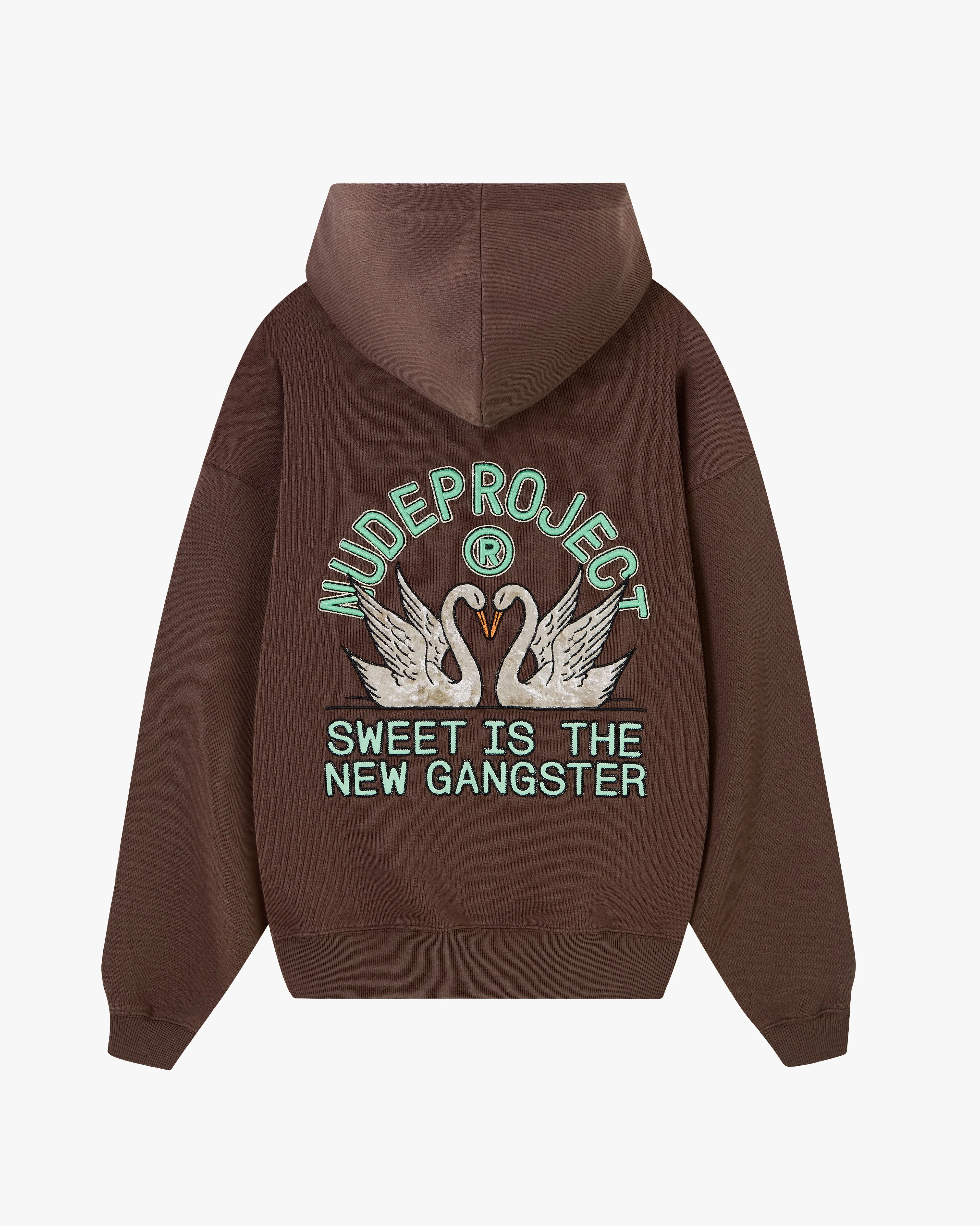 Adjustable logoed Swans Hoodie Brown
