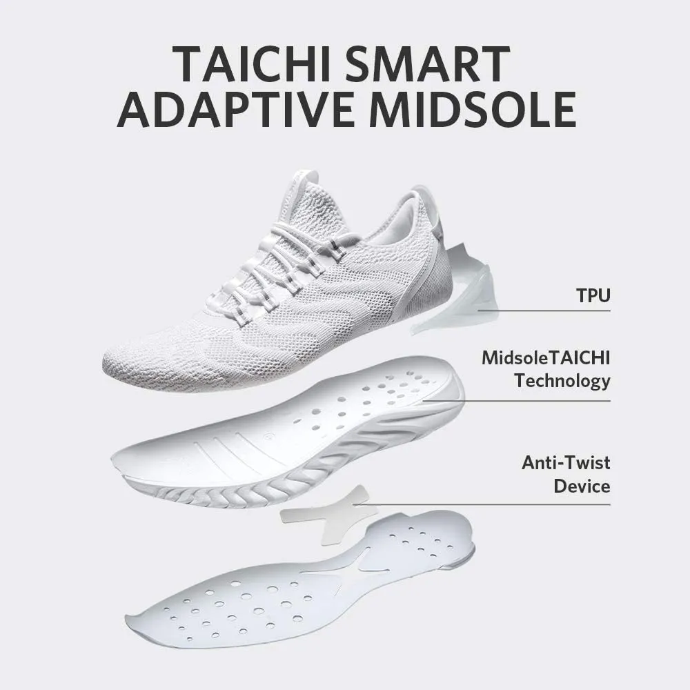 PEAK TAICHI Running Shoes Men Adaptive Smart Cushioning Trainers King Series White Stone Grip