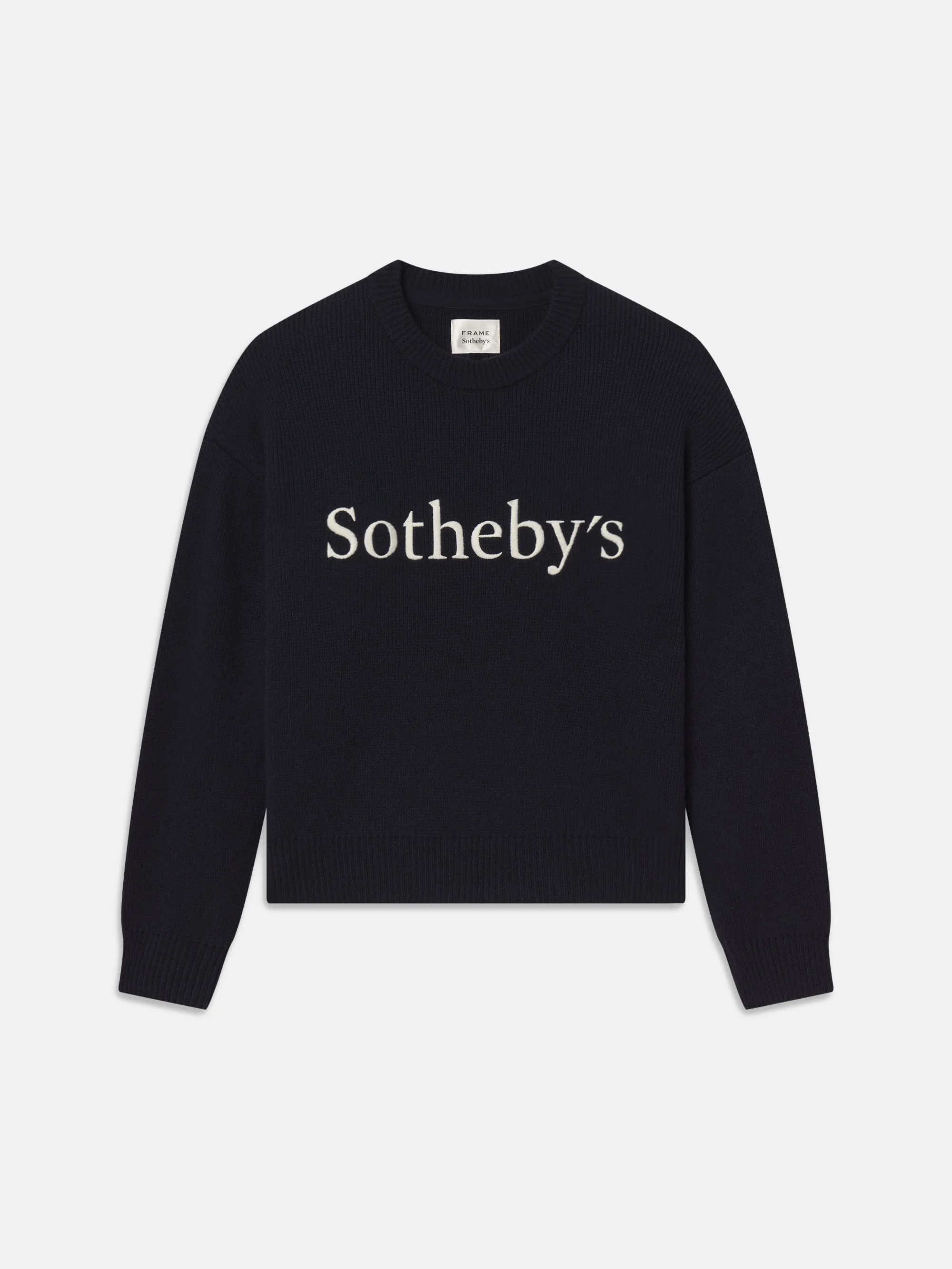 Sotheby's Unisex Cashmere Sweater -- Navy Stain Release Coating