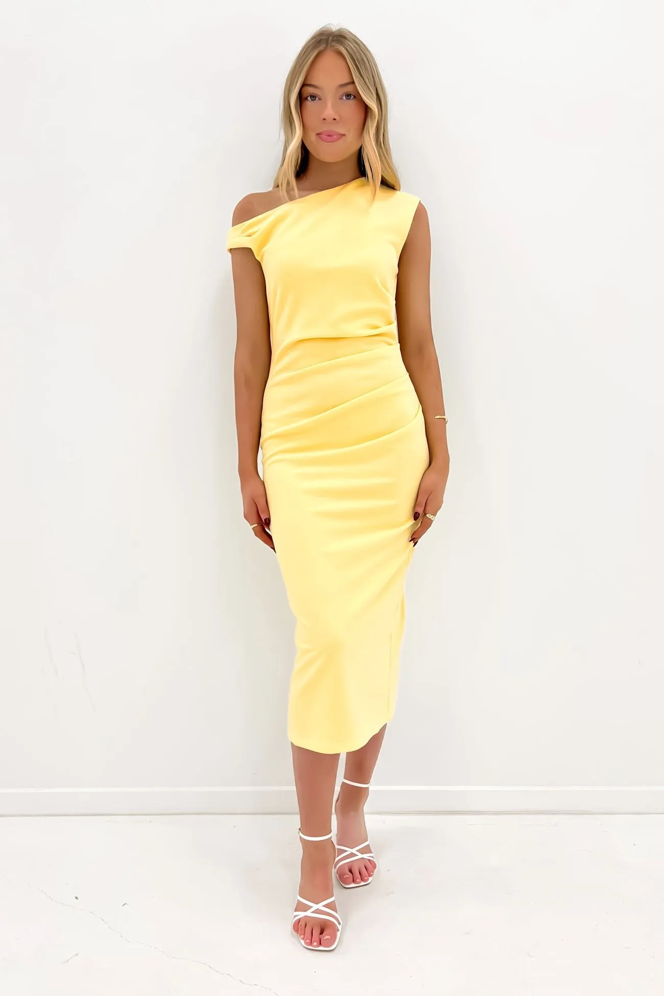 Sylvie Midi Dress Yellow Motion Light