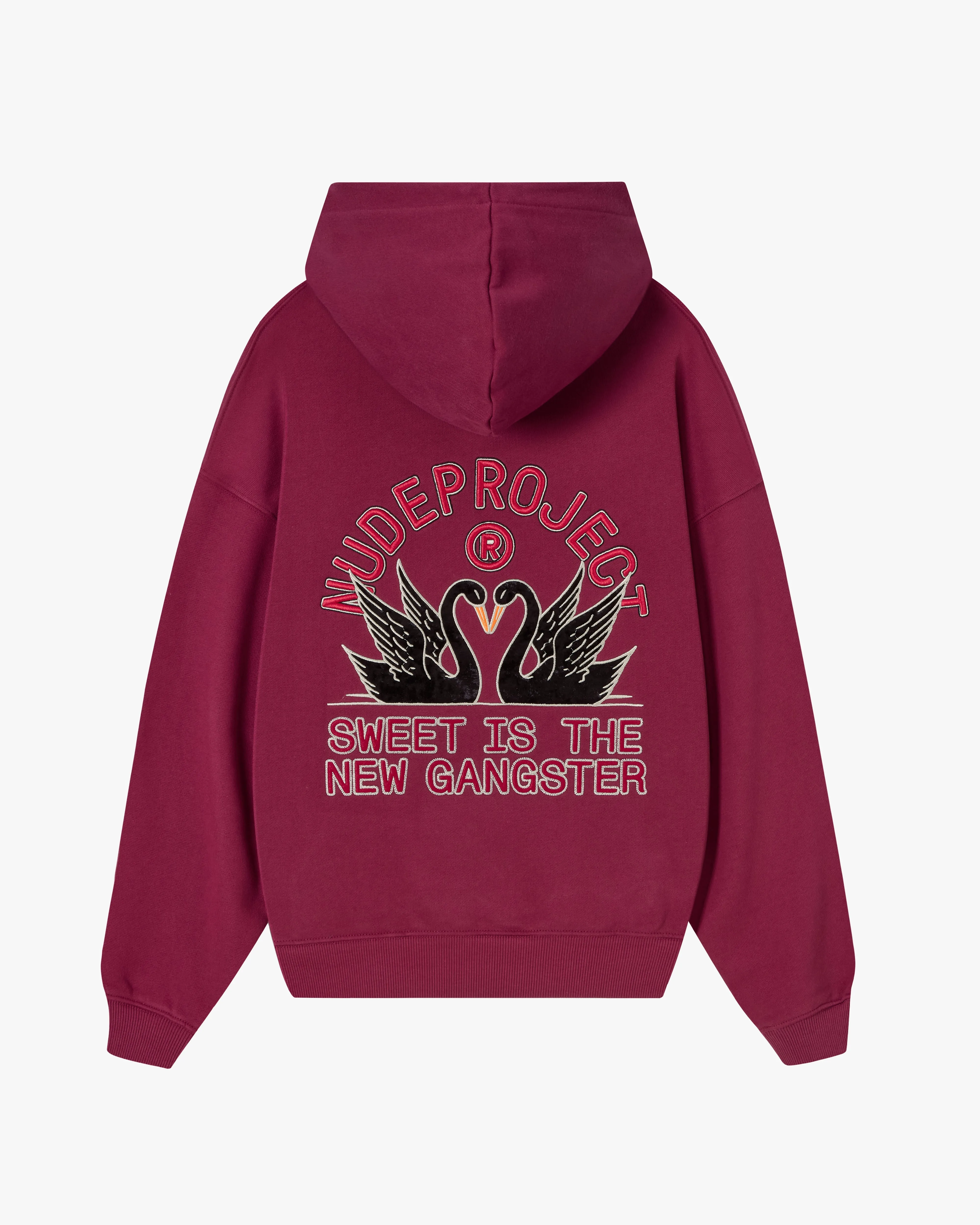 shiny accents Comfort Hoodie Swans Hoodie Burgundy