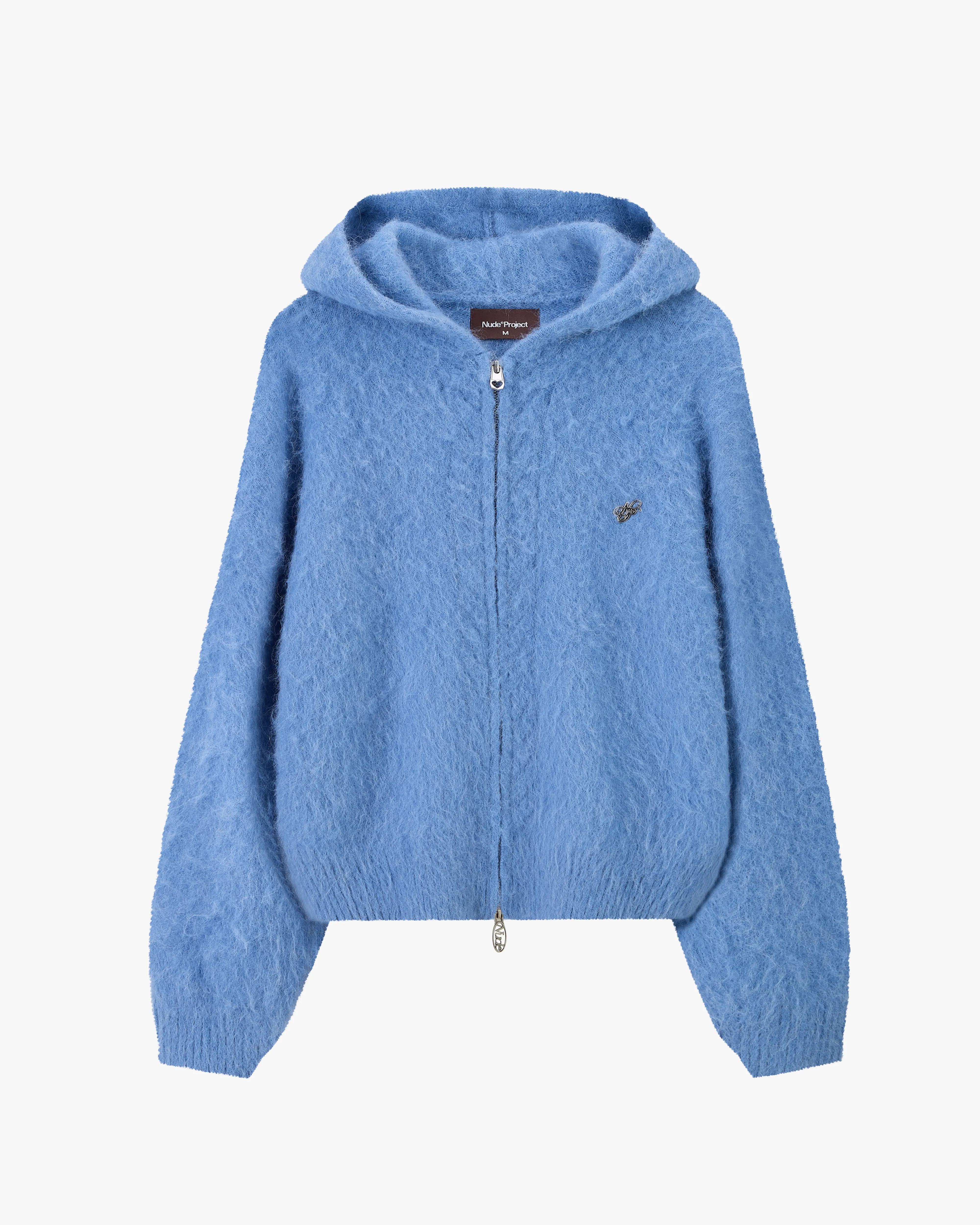 Alpachino Knit Zip-Up Blue WrinkleResistant Knit Structure