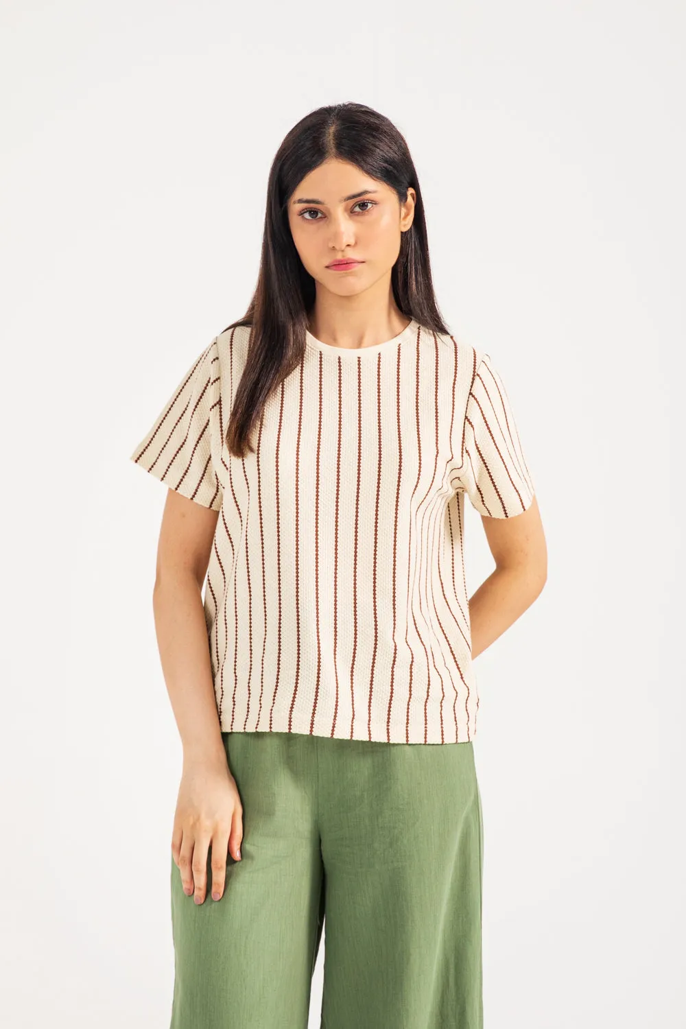 StaticFree Material STRIPED KNIT TEE