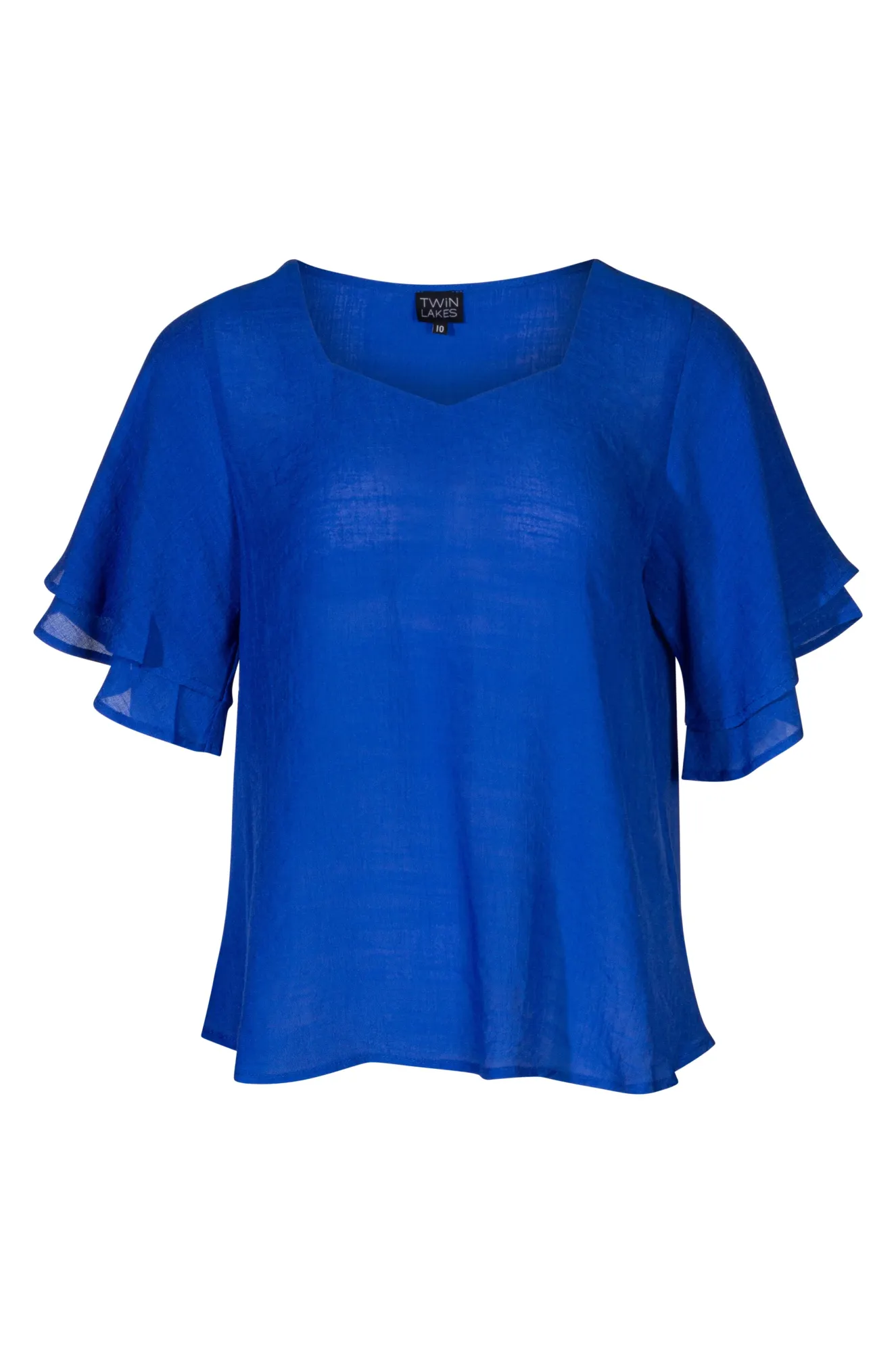 Double flutter sleeve Top | ROYAL | 8822A1 Soft Knit Weatherproof Outerwear