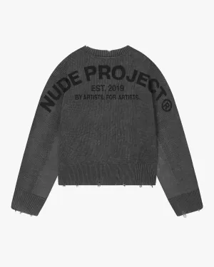 Lightweight Form Perfect Cropped Knit Sweater Ash