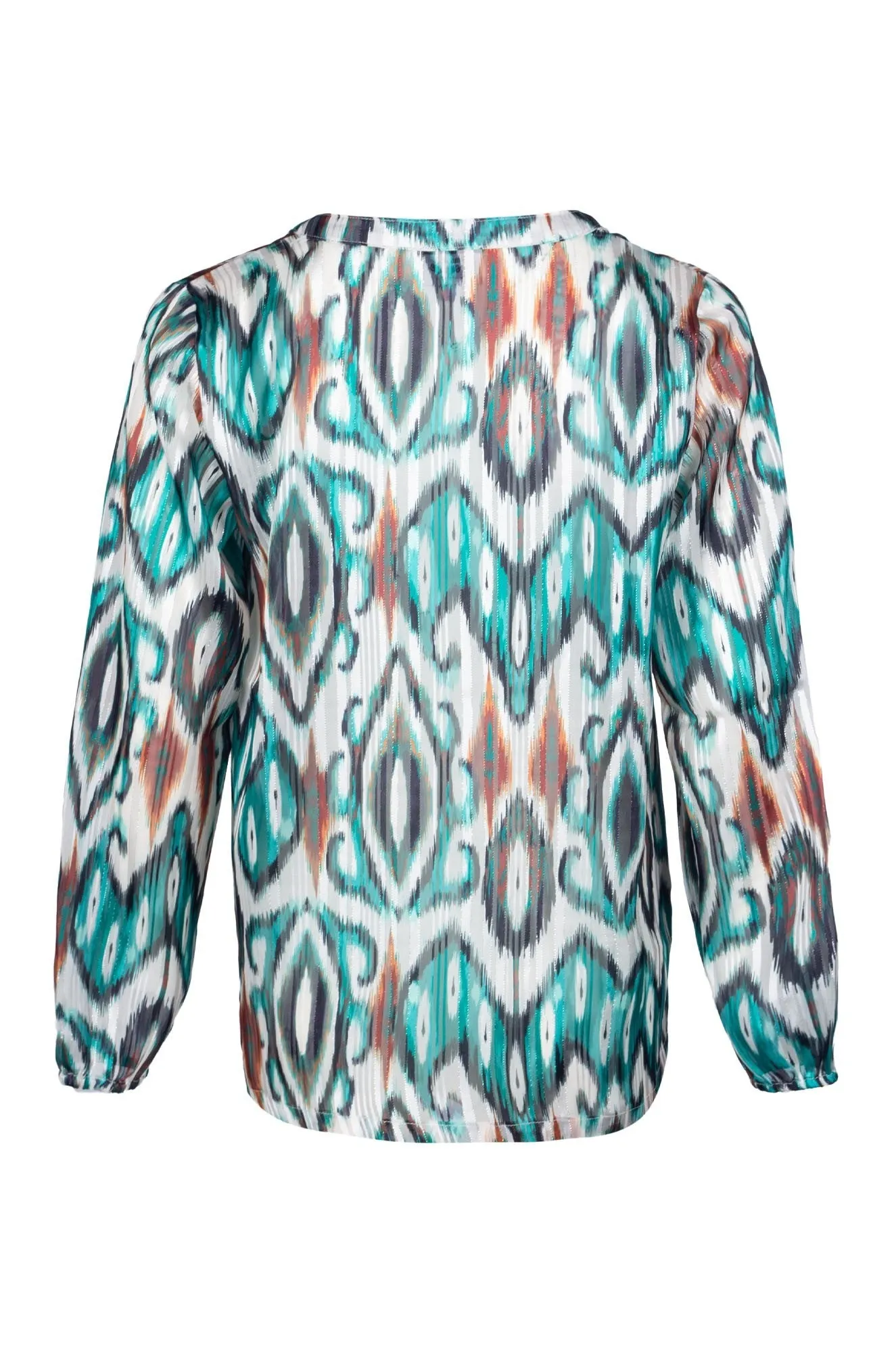 Magnetic Closure Printed Chiffon Top | Jade Black Abstract | 7122B1