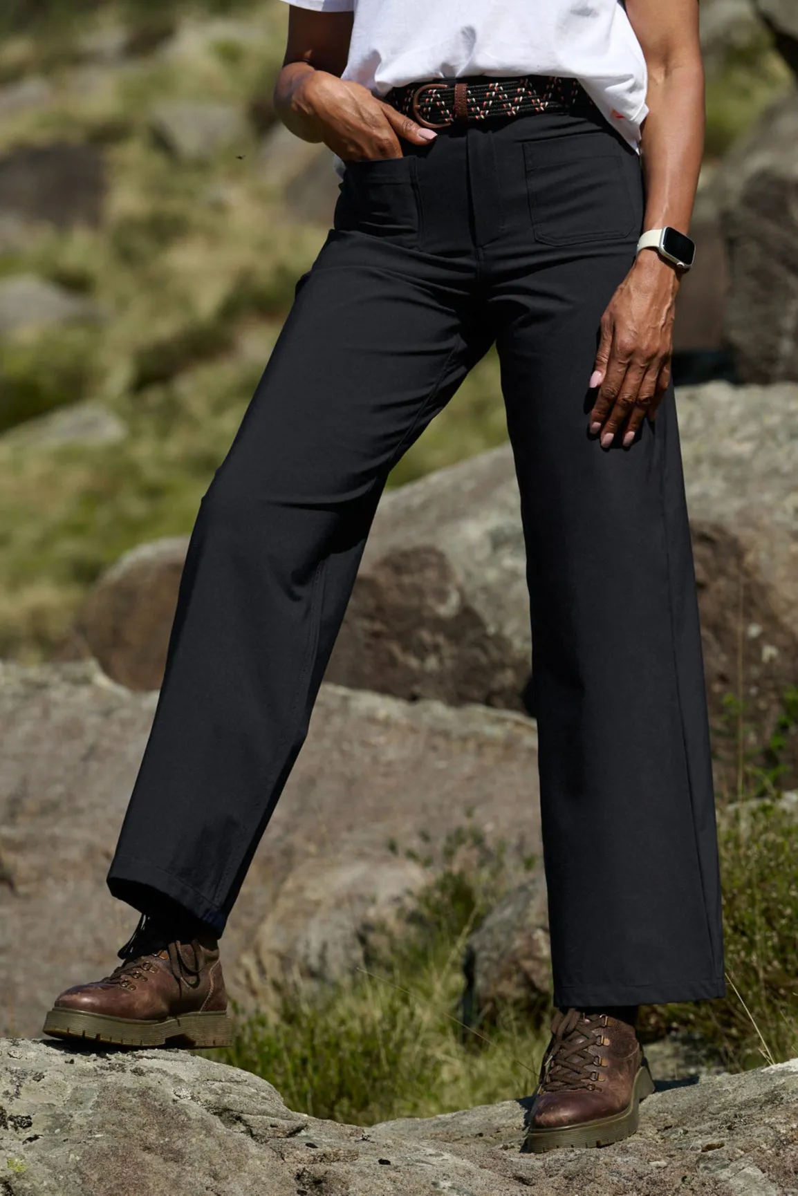 MAX Stretch Straight Outdoor Trousers - Black Light Coverage Daily Comfort Fit