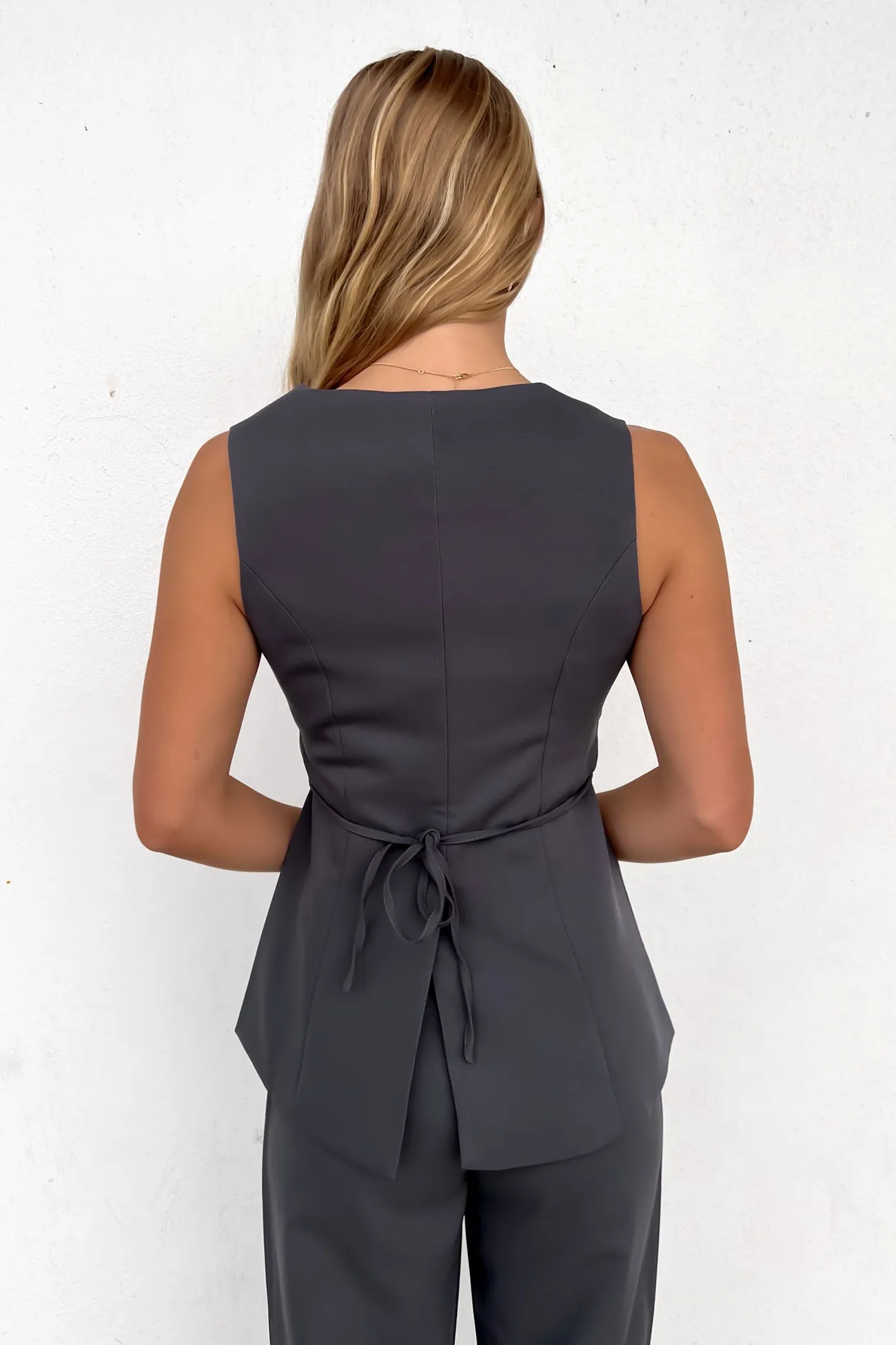 Commute Ease Workwear Essentials Tegan Vest Grey