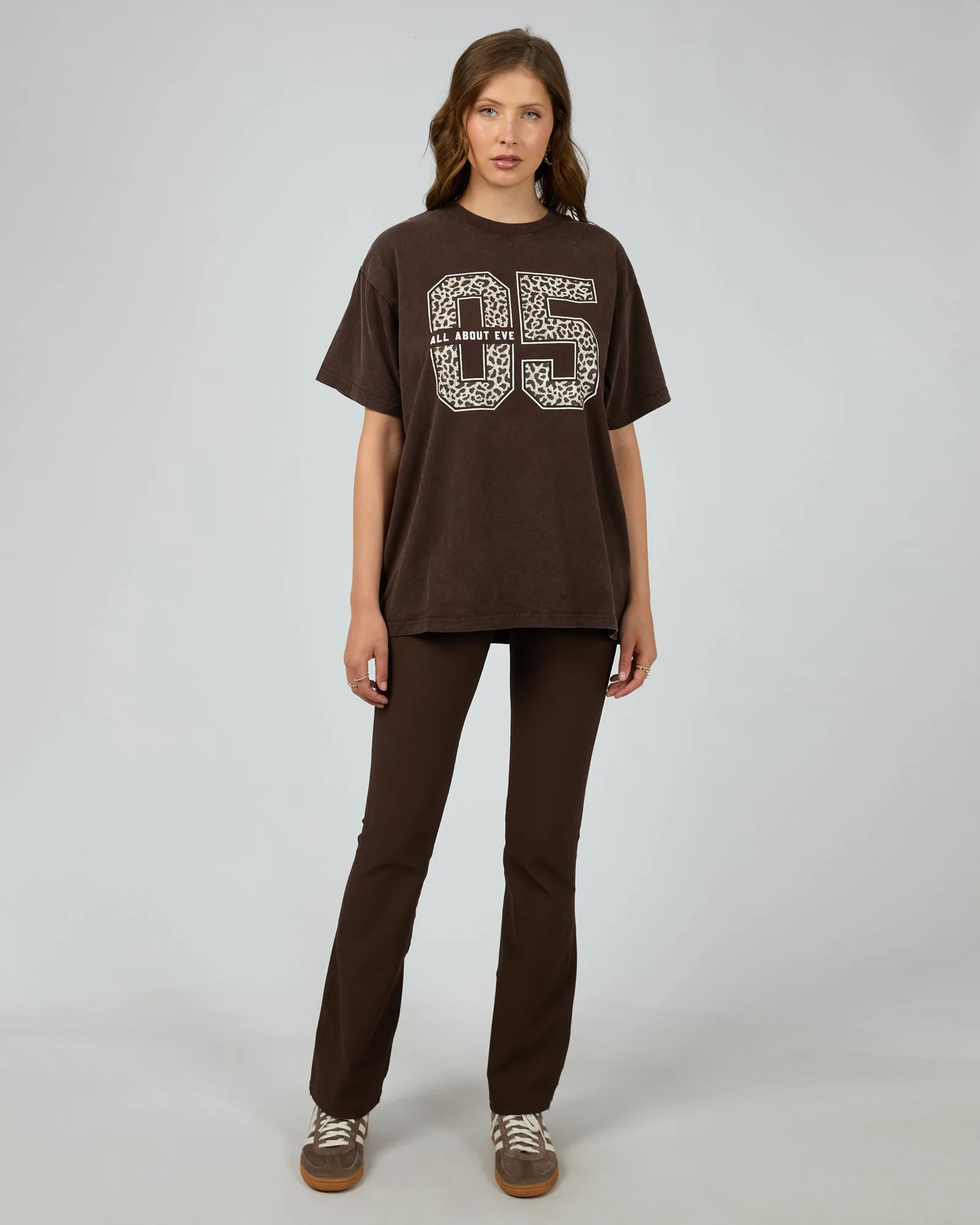 All About Eve Nico Relaxed Tee Brown Collared Bold Look