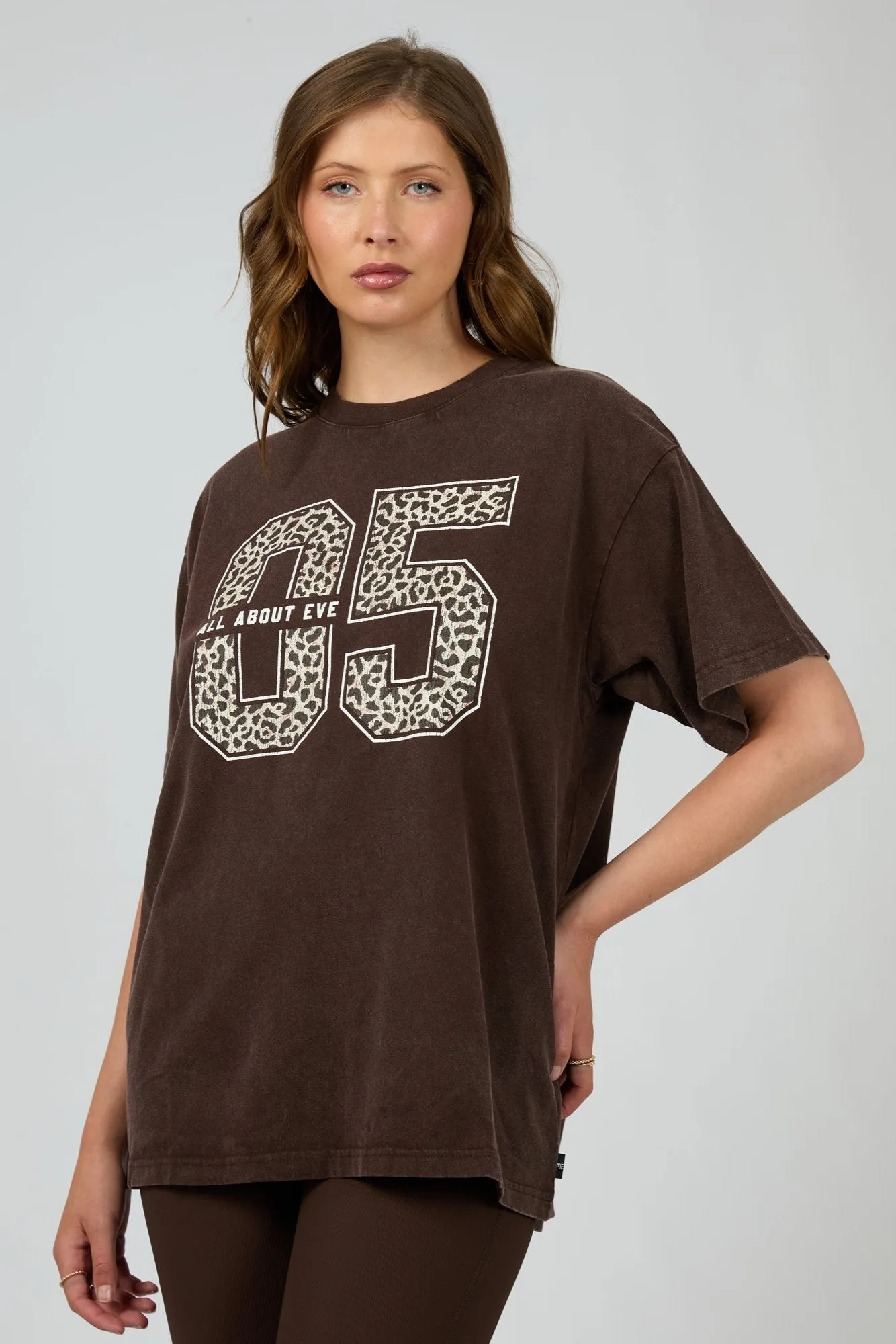 All About Eve Nico Relaxed Tee Brown Breezy Comfort
