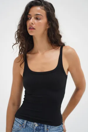 Timeless Ribbed Tank - Black EcoFriendly Textiles Elegant Dress
