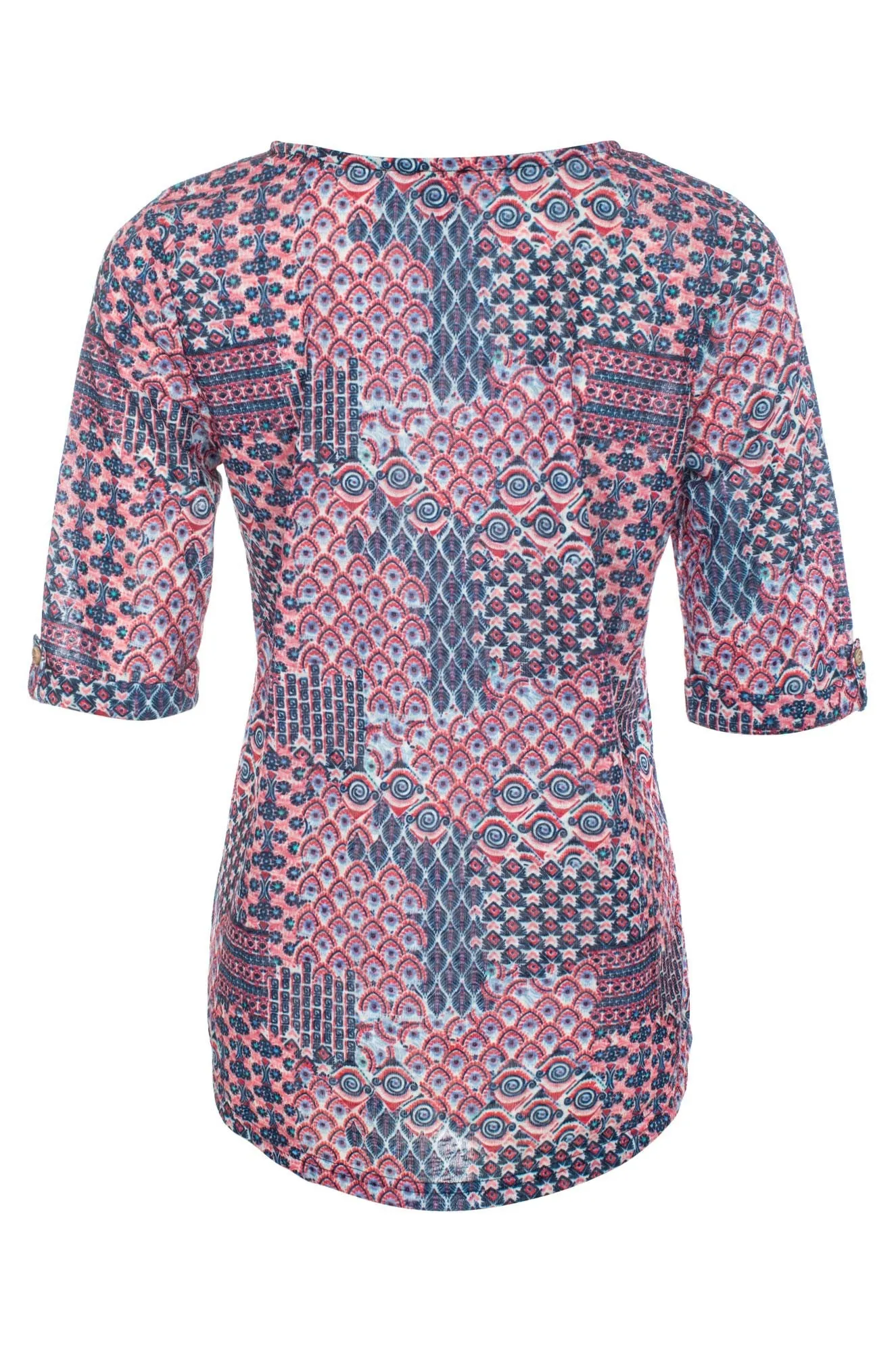 Top | Red Navy Tiles | 6802C1 Fashionable Vest